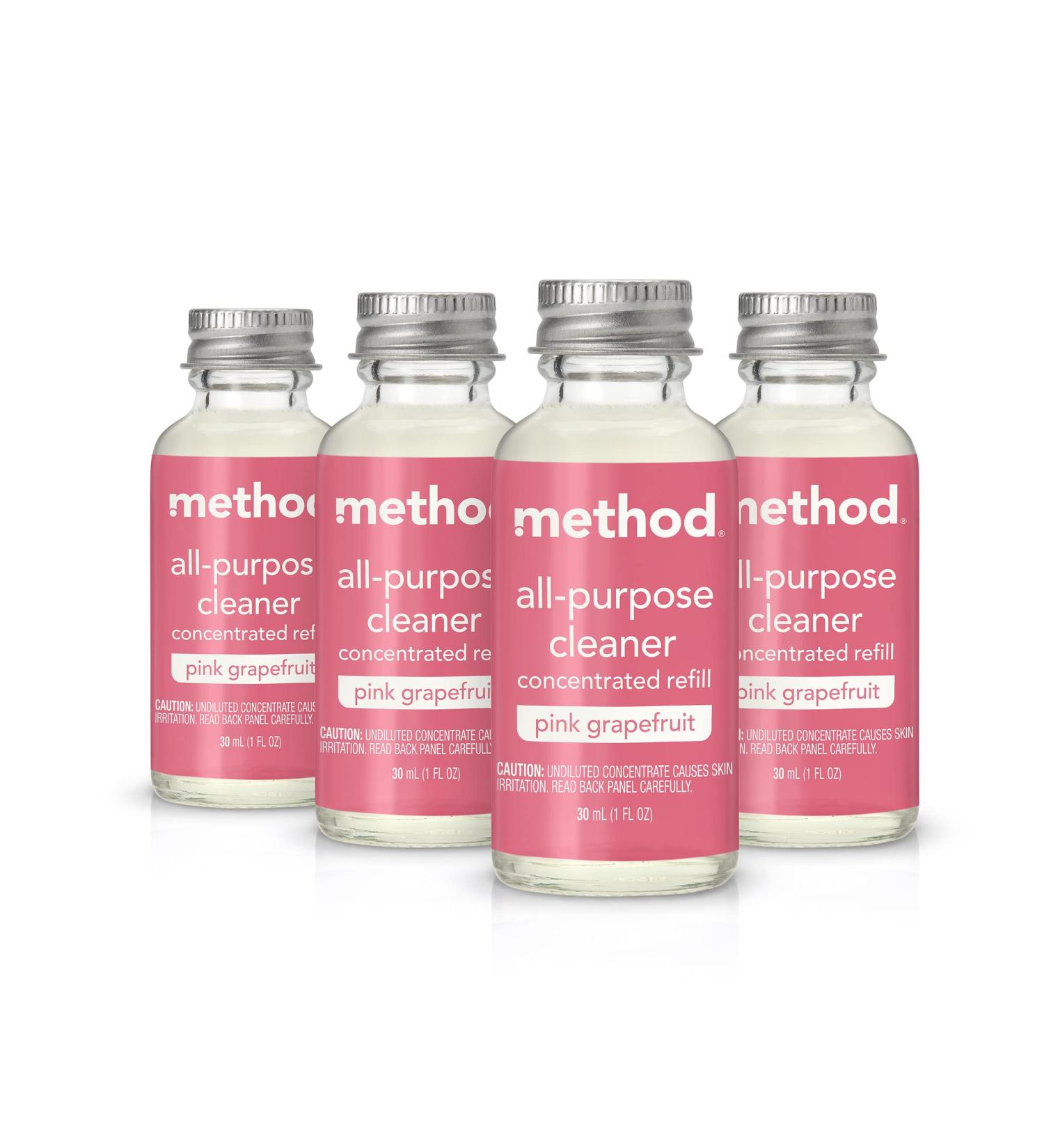 Method All-Purpose Cleaner Concentrates - Pink Grapefruit Refills (4 Recyclable 1 fl oz) - Eco-Friendly & Powerful Cleaning | International Shipping Available - Buy Online on GoSupps.com
