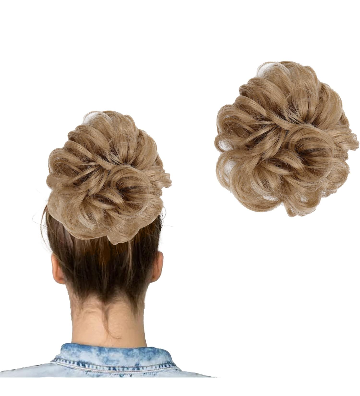 hair pieces for women messy buns hair piece Curly Wavy Hair Scrunchies Accessories Pieces Synthetic Updo Donut Ponytail Hair Extension extensions For Women Girls fluffy fake invisible brown. Dirty Blonde - Buy Online on GoSupps.com