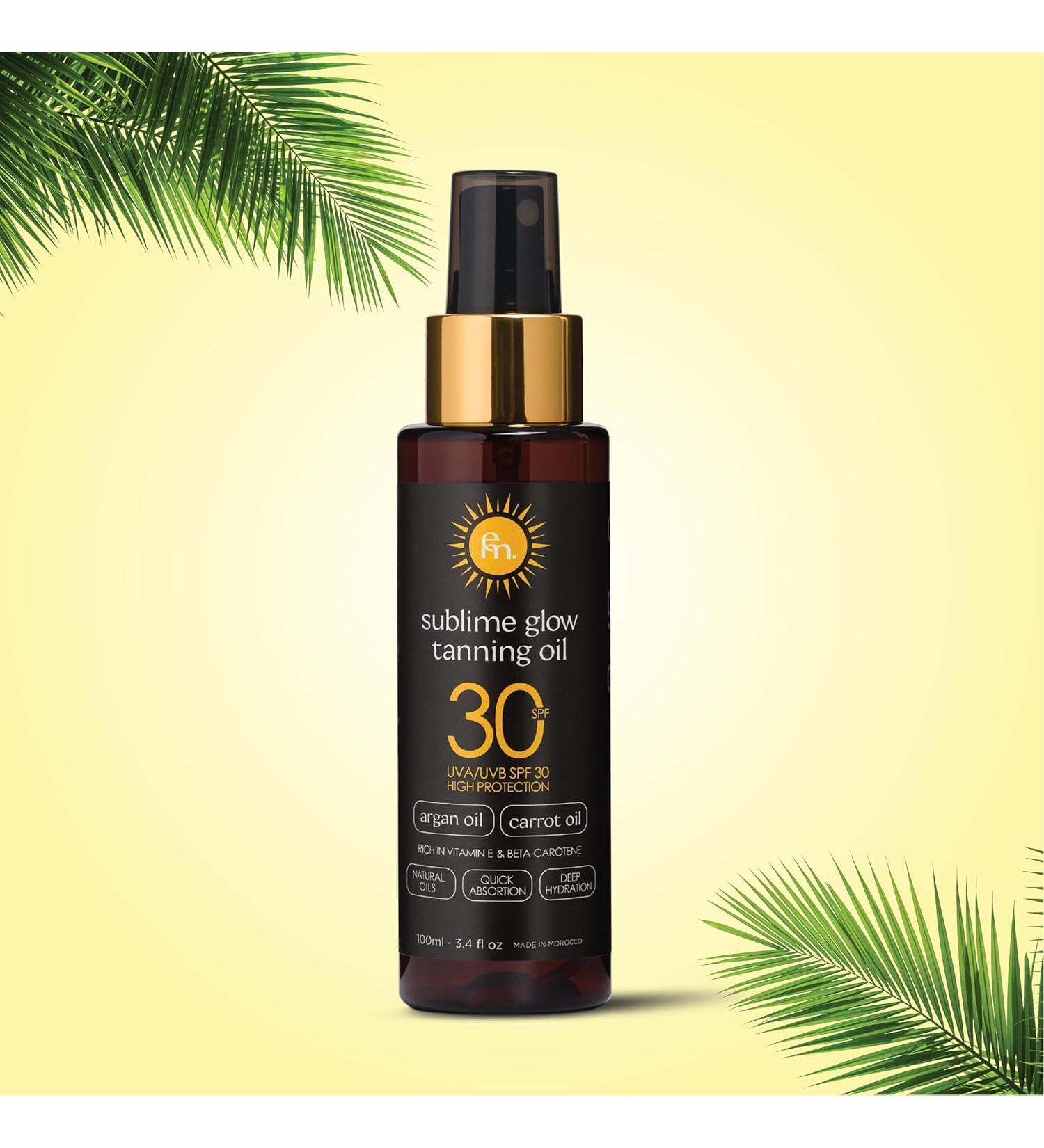  eliksir maroka Sublime Glow - Tanning Oil SPF 30 100ml | Argan Oil + Beta-Carotene | Broad UVA/UVB Protection Fast Absorption Natural Glow - Buy Online on GoSupps.com