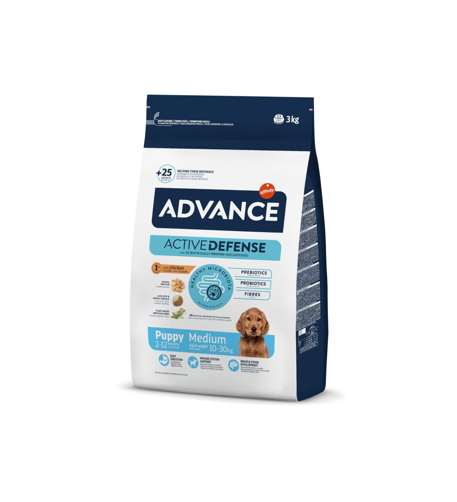 Advance Medium Puppy - Dog Food for Puppy Dogs (2 to 15 months) of Medium Breed with Chicken - 3kg - Buy Online on GoSupps.com
