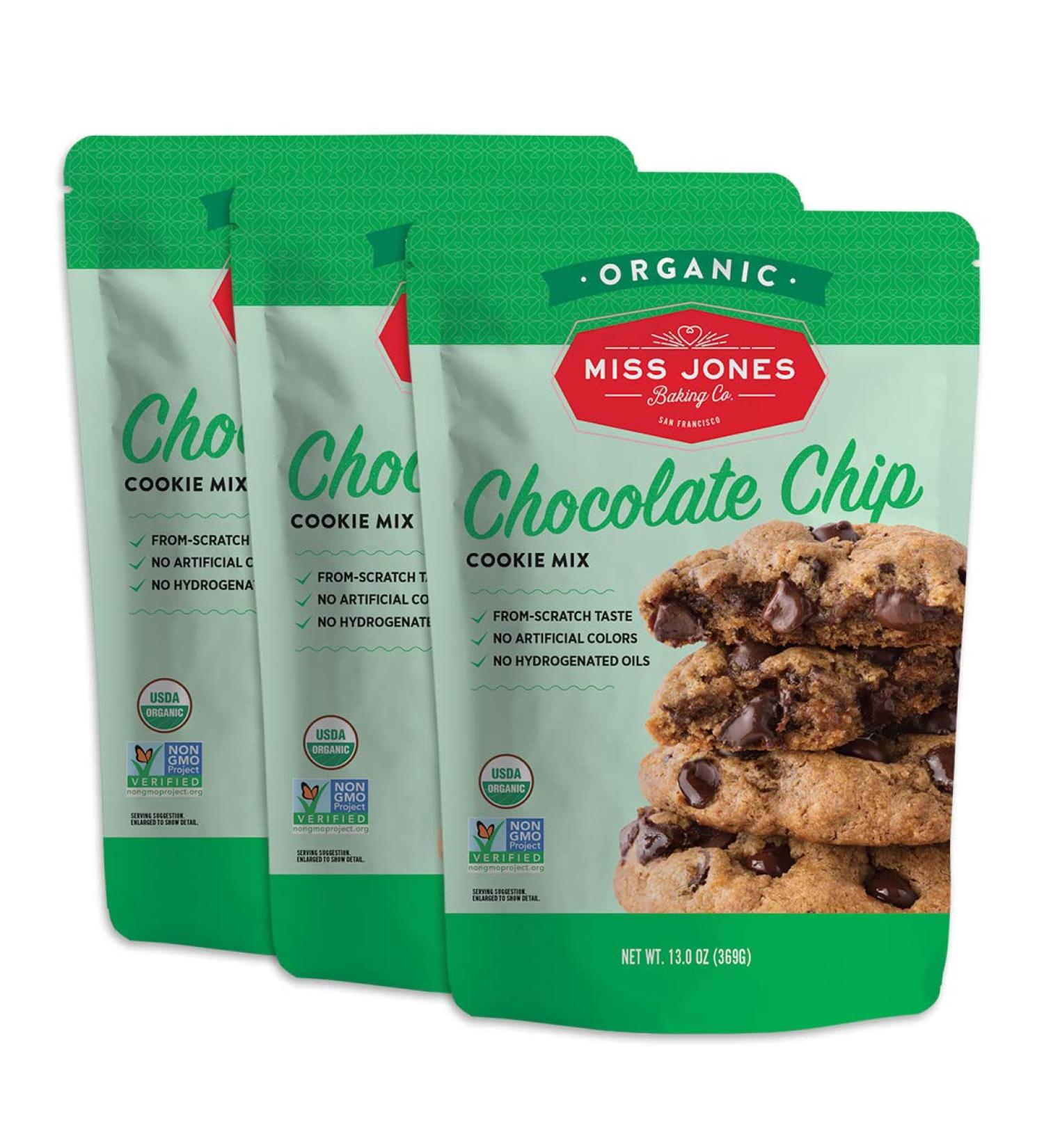 Miss Jones Baking Organic Chocolate Chip Cookie Mix | Non-GMO & Vegan-Friendly | Packed with Morsels & Sea Salt | 13 oz (Pack of 3) - Buy Online on GoSupps.com