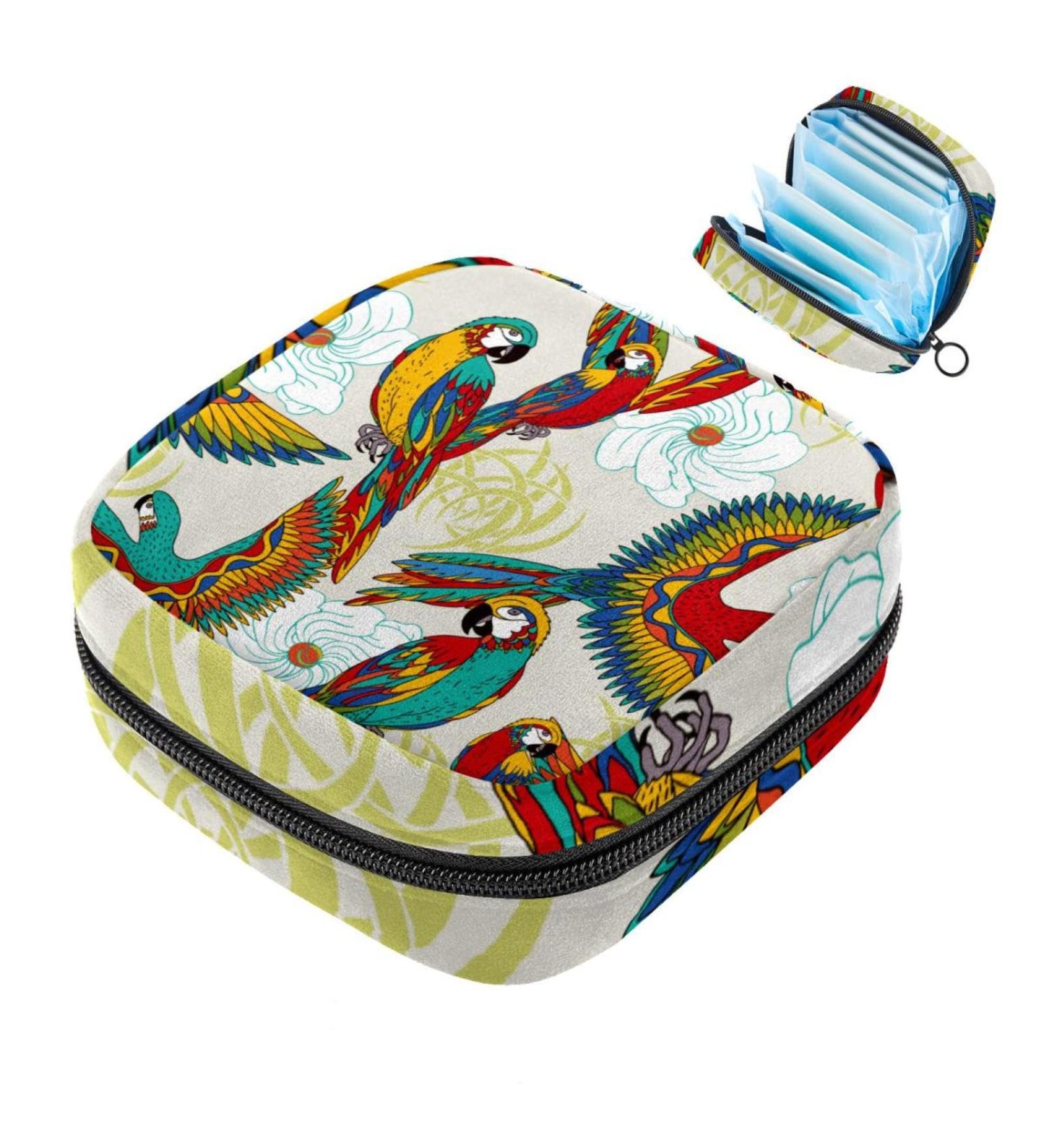 Buy Large Phoenix & Flower Menstrual Cup Bags | Colorful Zipper Storage for Tampons Panty Liners & More - International Shipping Available - Buy Online on GoSupps.com
