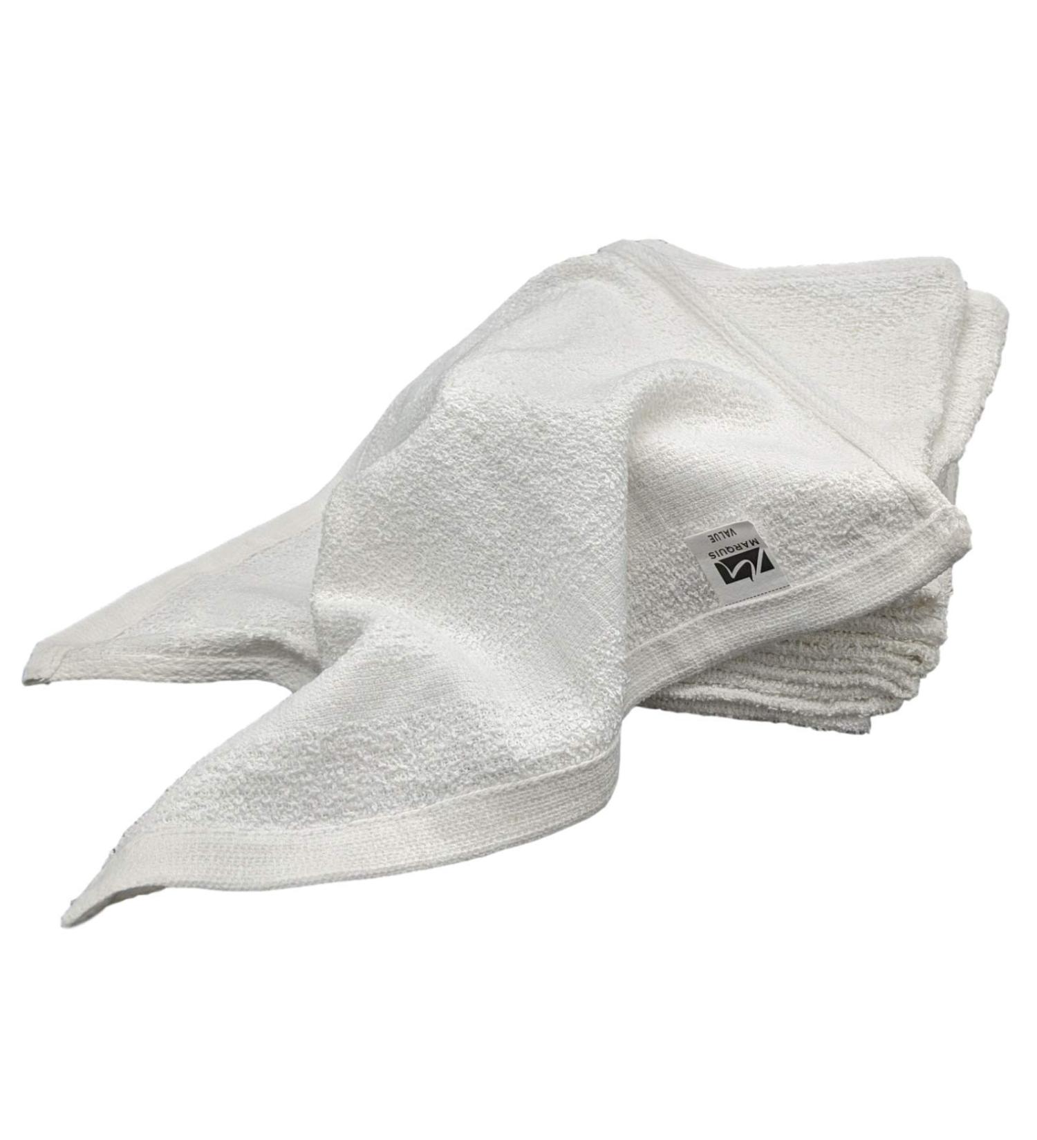 Marquis Mills 12x12 White Cotton Washcloths - Reusable Thin Cloth Rags - 60 Pack 1LB Dozen for Bath, Exfoliating, Kitchen, Garage - Buy Online on GoSupps.com