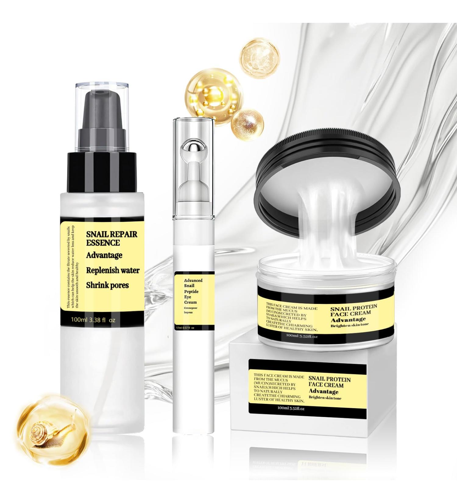 Skincare Coreen Kit Advanced Snail 96 S rum Visage 100ml + Advanced Snail 92 Cr me Visage 100g + Snail Peptide Eye Cream 17ml claircit le Teint R duit L'apparence Ridules et Rides 3 unit (Lot de 1) - Buy Online on GoSupps.com