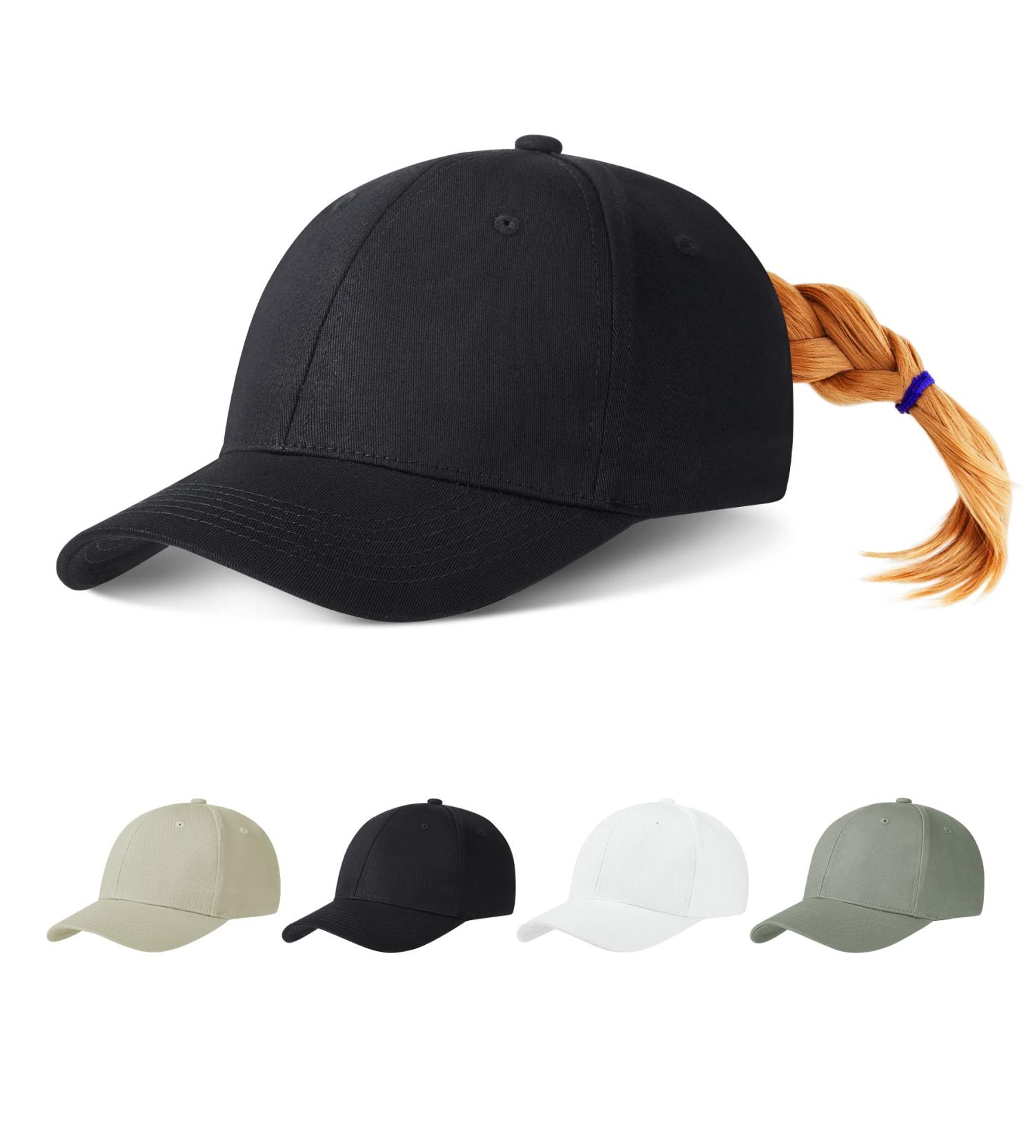 Keloyi Women's Adjustable Outdoor Baseball Cap - Vintage Leisure Hat with Ponytail Hole - Black - Buy Online on GoSupps.com