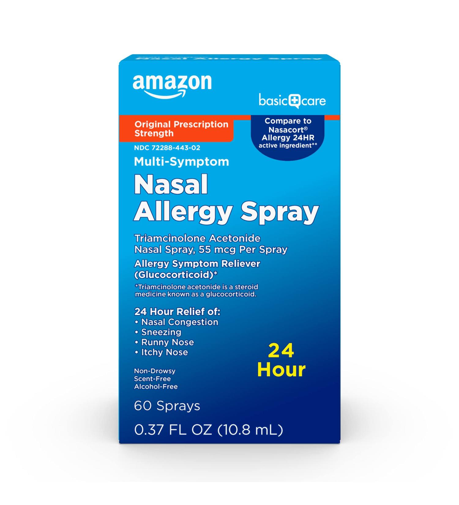 Amazon Basic Care Multi-Symptom Triamcinolone Acetonide Nasal Allergy Spray, 0.37 fl oz (Pack of 1) - Buy Online on GoSupps.com