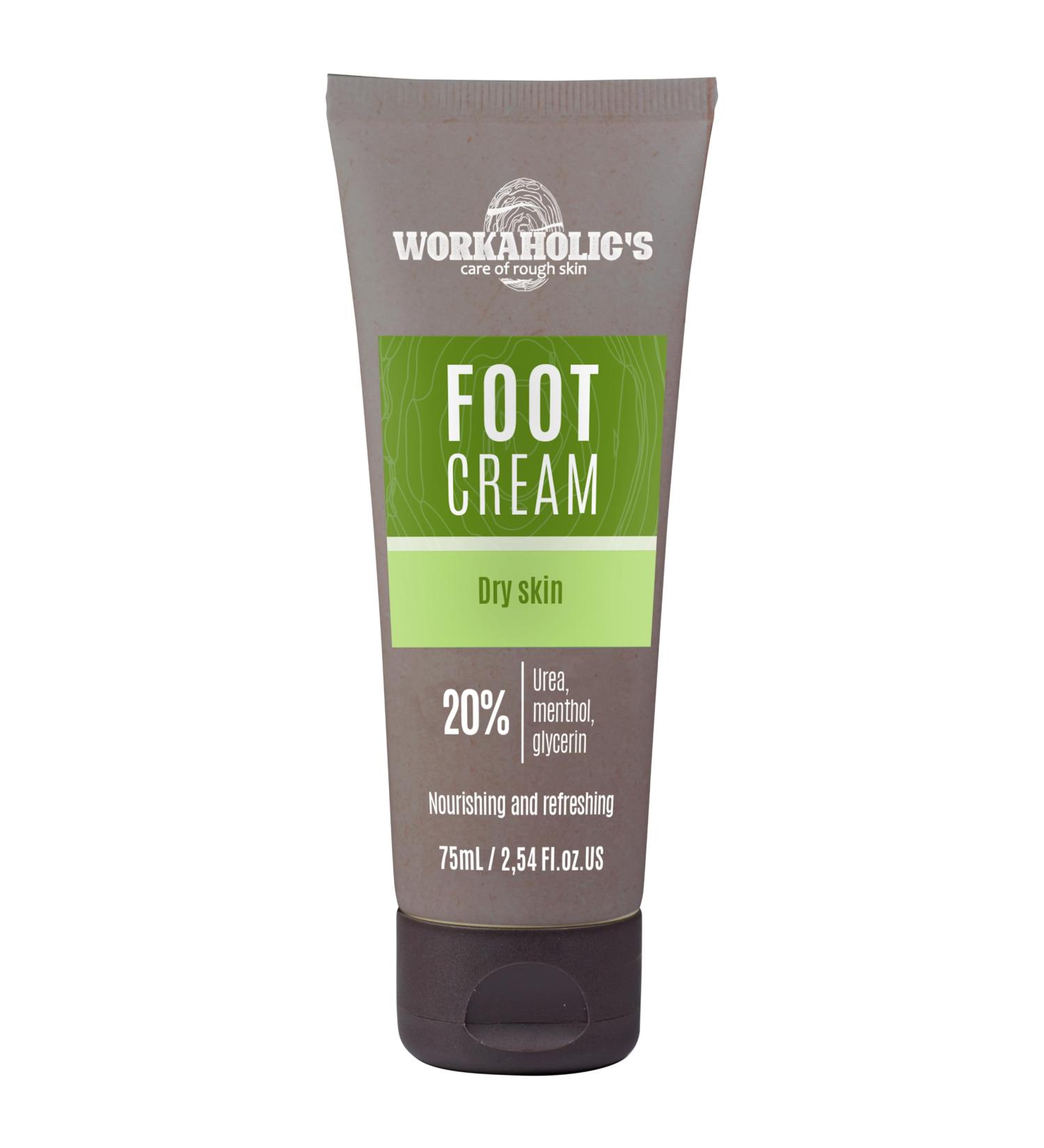 WORKAHOLIC S Premium 20% Urea Complex Foot Cream with Glycerin Almond Oil Shea for Dry Cracked Feet 75ml - Buy Online on GoSupps.com