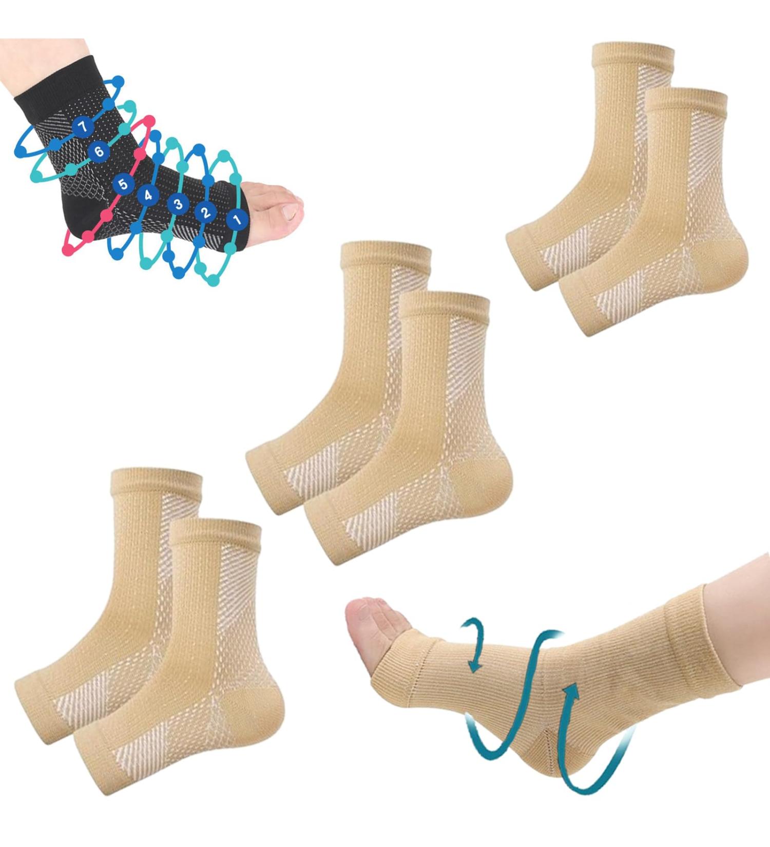 IBDRY Compression Socks for Nighttime Use - Orthopedic Compression Stockings in Skin Tone - 3 Pack Unity Size - Buy Online on GoSupps.com