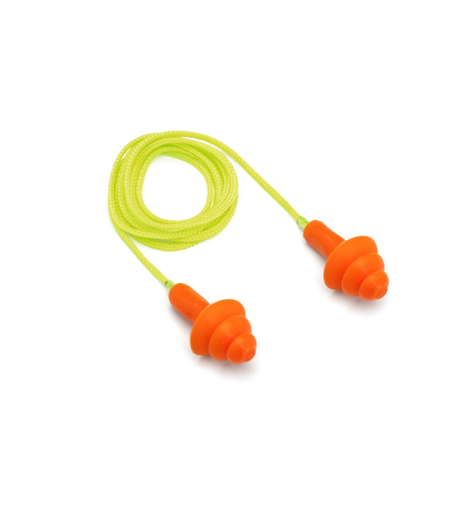 Pyramex Safety RP3001 Corded reusable earplug - NRR24dB - 50 pair/box Orange One Size