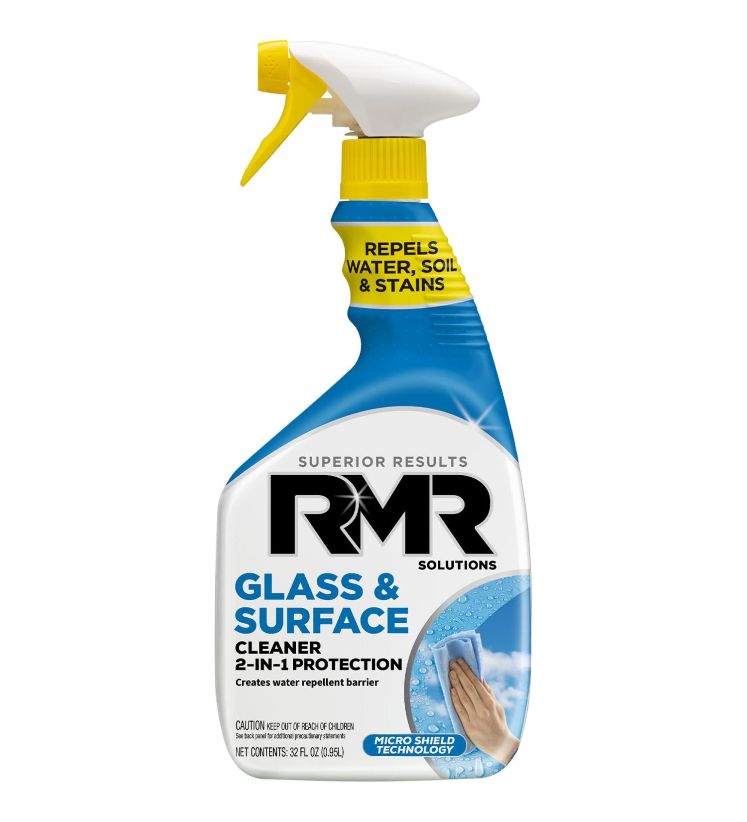 RMR 2-in-1 Glass & Surface Cleaner with Repellent - Streak-Free Multi-Surface Treatment for Water Spots Soil & Stains - 32 oz Spray Bottle - International Shipping Available - Buy Online on GoSupps.com