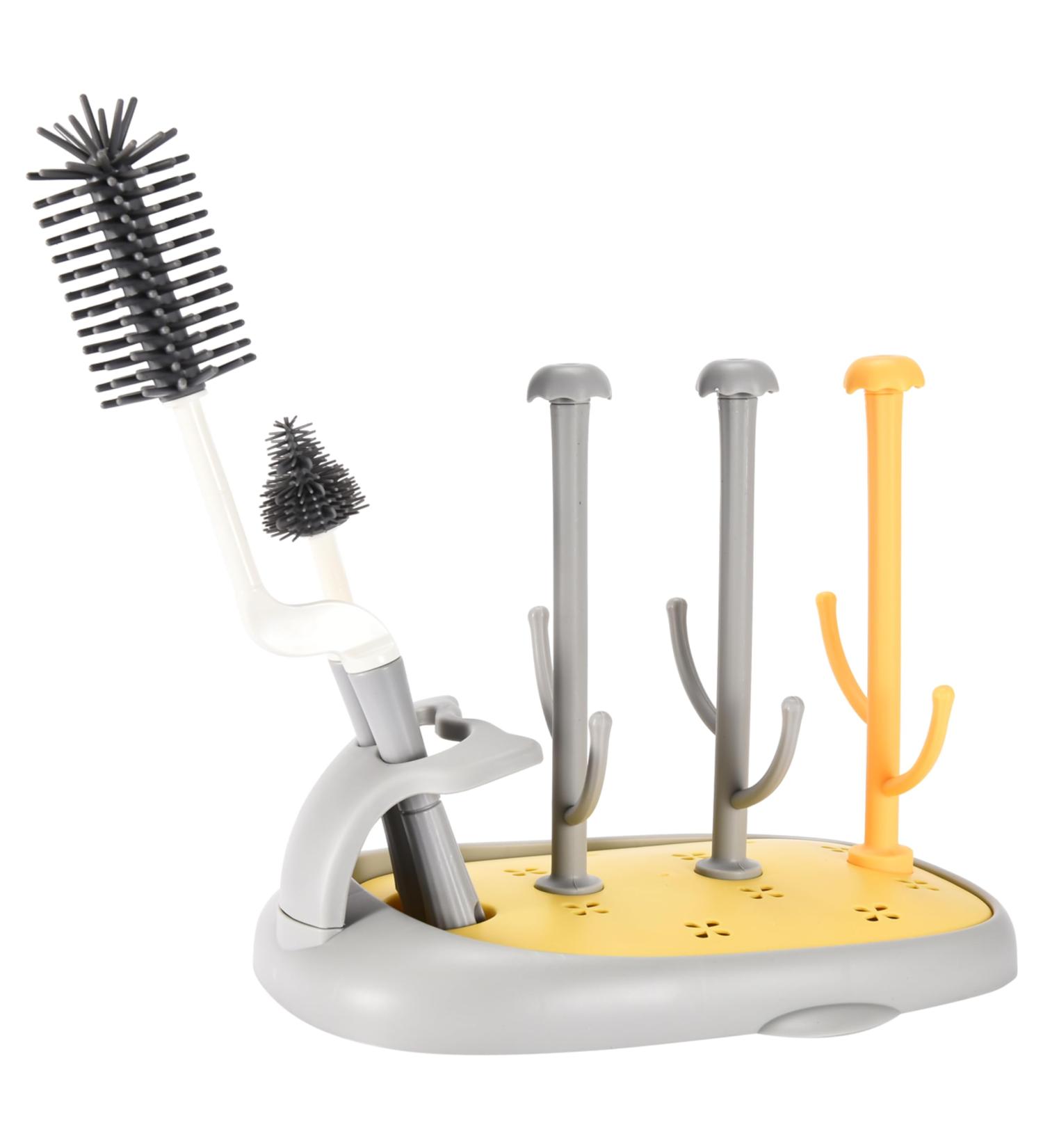 Easy Gleam 28 cm Bottle Brush - Durable High-Quality Cleaning Tool for Bottles Glasses & Jugs - Effortless Dirt Removal - Yellow Drip Frame - Buy Online on GoSupps.com