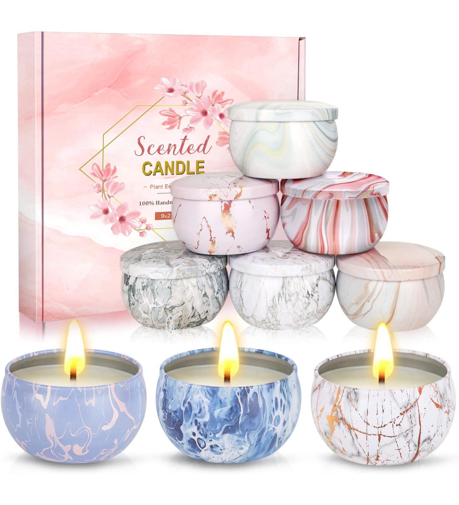 Scented Candles Gift Set for Women - 9 Pack Aromatherapy Marble Candles - Natural Soy Wax Stress Relief for Mother's Day Christmas Birthday Valentine's Day - Buy Online on GoSupps.com