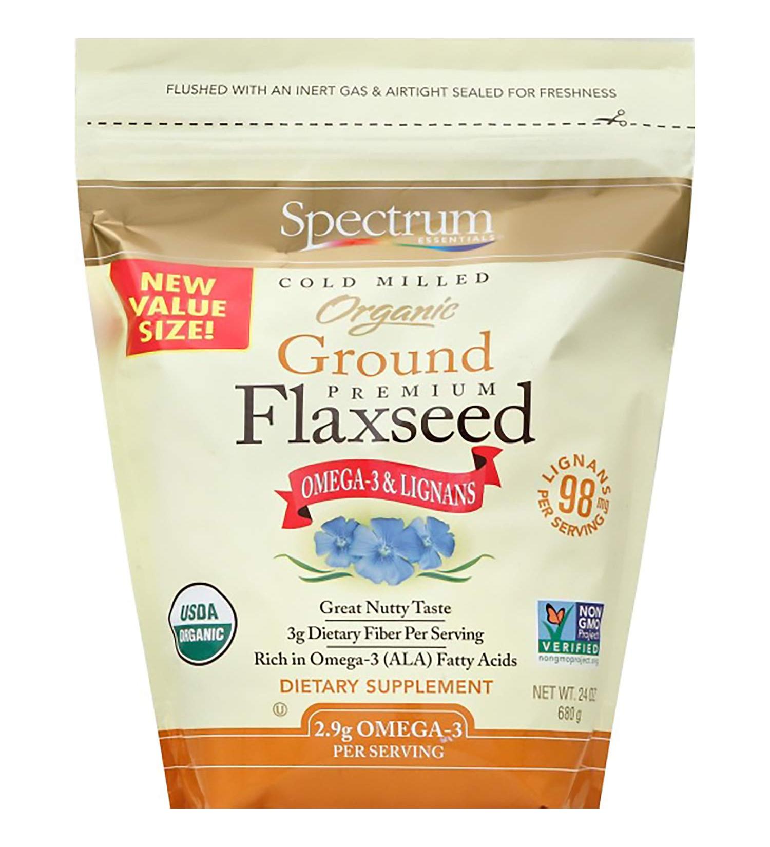 Buy Spectrum Essentials Organic Ground Flaxseed 24 oz | Nutrient-Rich Superfood - Buy Online on GoSupps.com