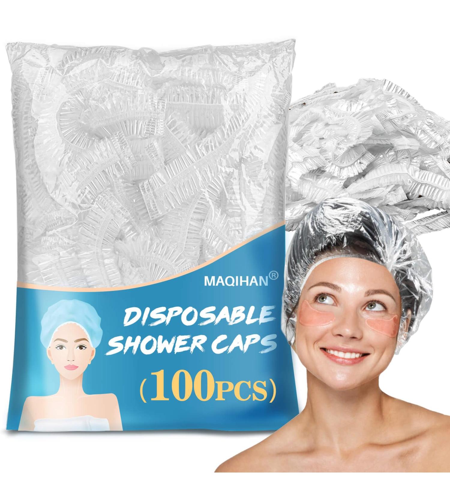 100 Disposable Shower Caps - Waterproof Reusable Hair Caps for Men & Women | Ideal for Deep Conditioning & Travel Essentials - Buy Online on GoSupps.com