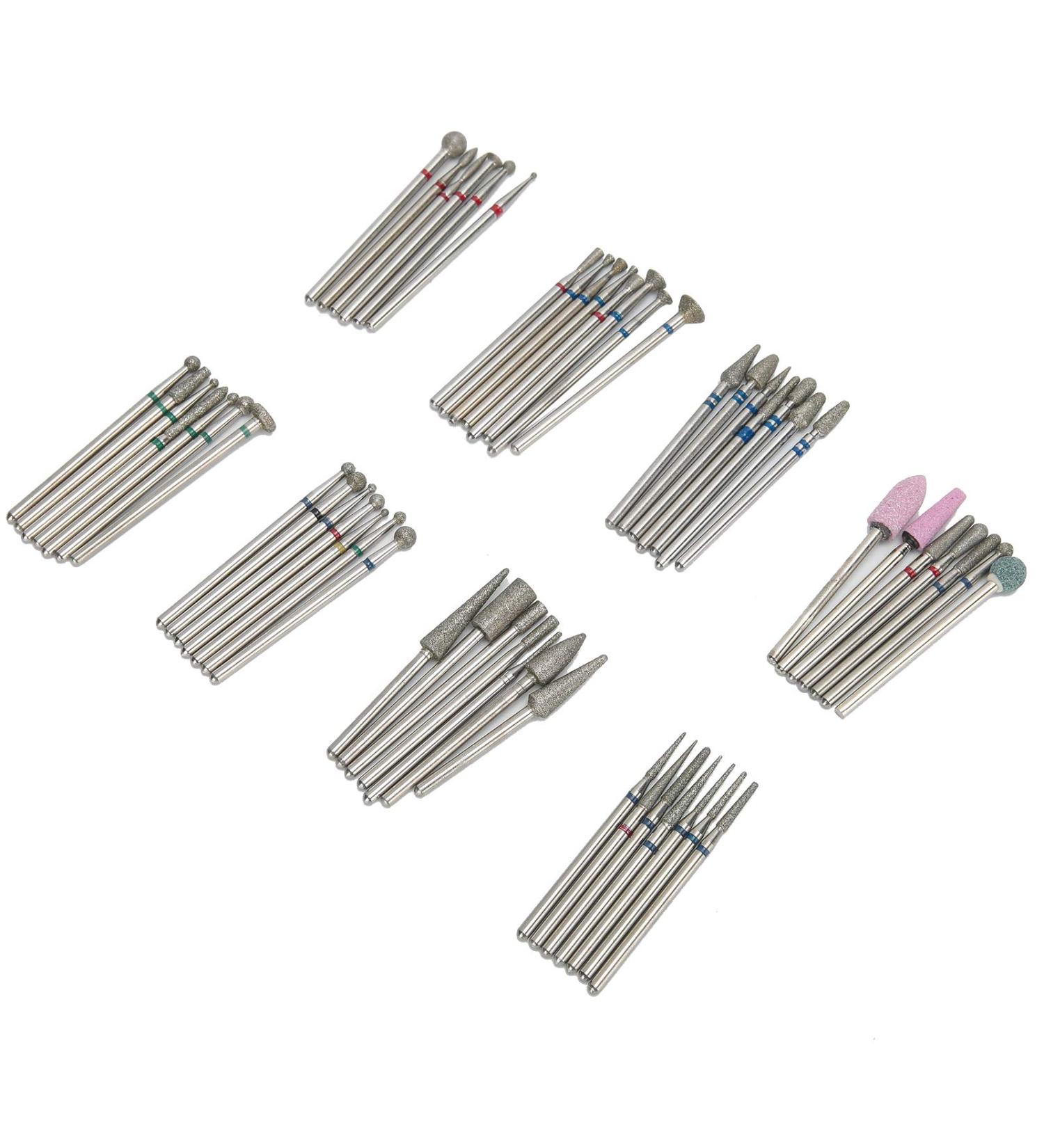 Sonew 56Pcs Nail Drill Bits Set Nail Polishing Bits Manicure Emery Polishing Grinding Nail Art Polish Tool for Nail Salon - Buy Online on GoSupps.com