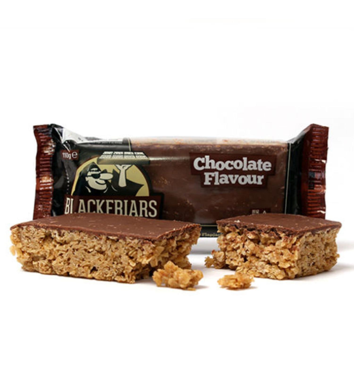Chocolate Flapjack (25x110g) Individually wrapped. Delicious oaty flapjack with a chocolate flavour topping...