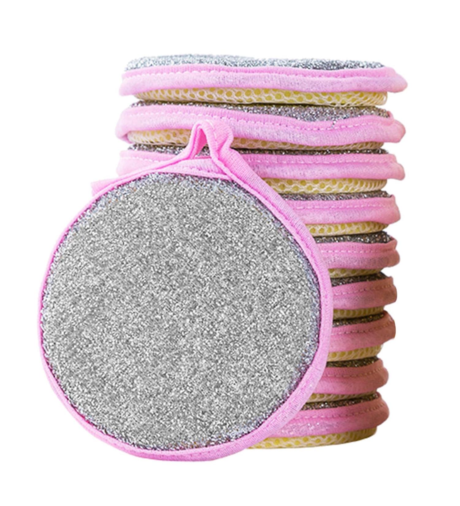 Washing Sponges Double-Sided Cleaning Spongs Household Scouring Pad Wipe Dishwashing Sponges Cloth Dishwashing Brush Household Cleaning Reusable Durable Cleaning Pink - Buy Online on GoSupps.com