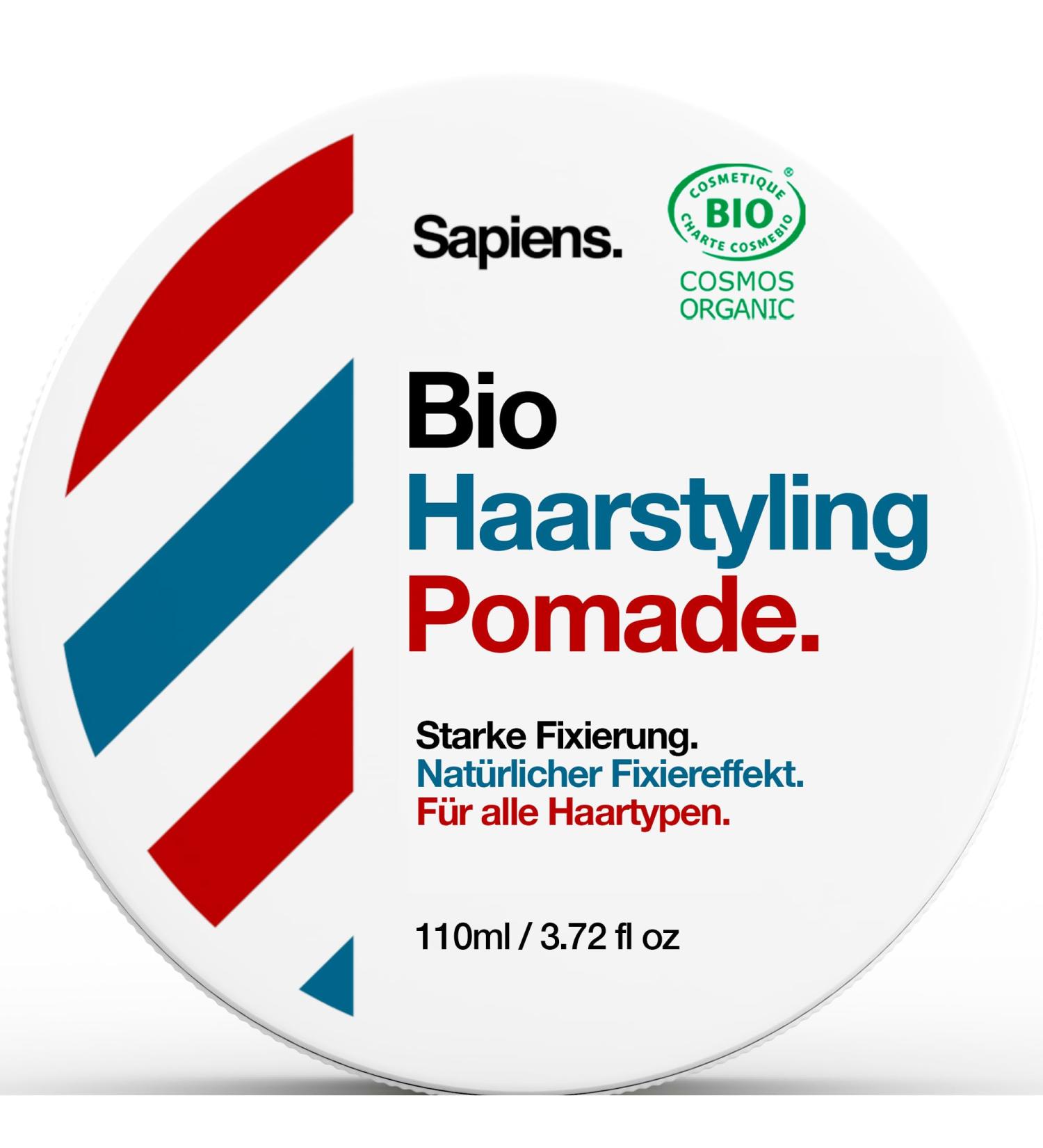 Sapiens Barbershop Hair Wax for Men - Strong Hold 4/5 Matt Effect Organic Sugar Menthol Fragrance - Professional Styling Made in France - 110ml - Buy Online on GoSupps.com