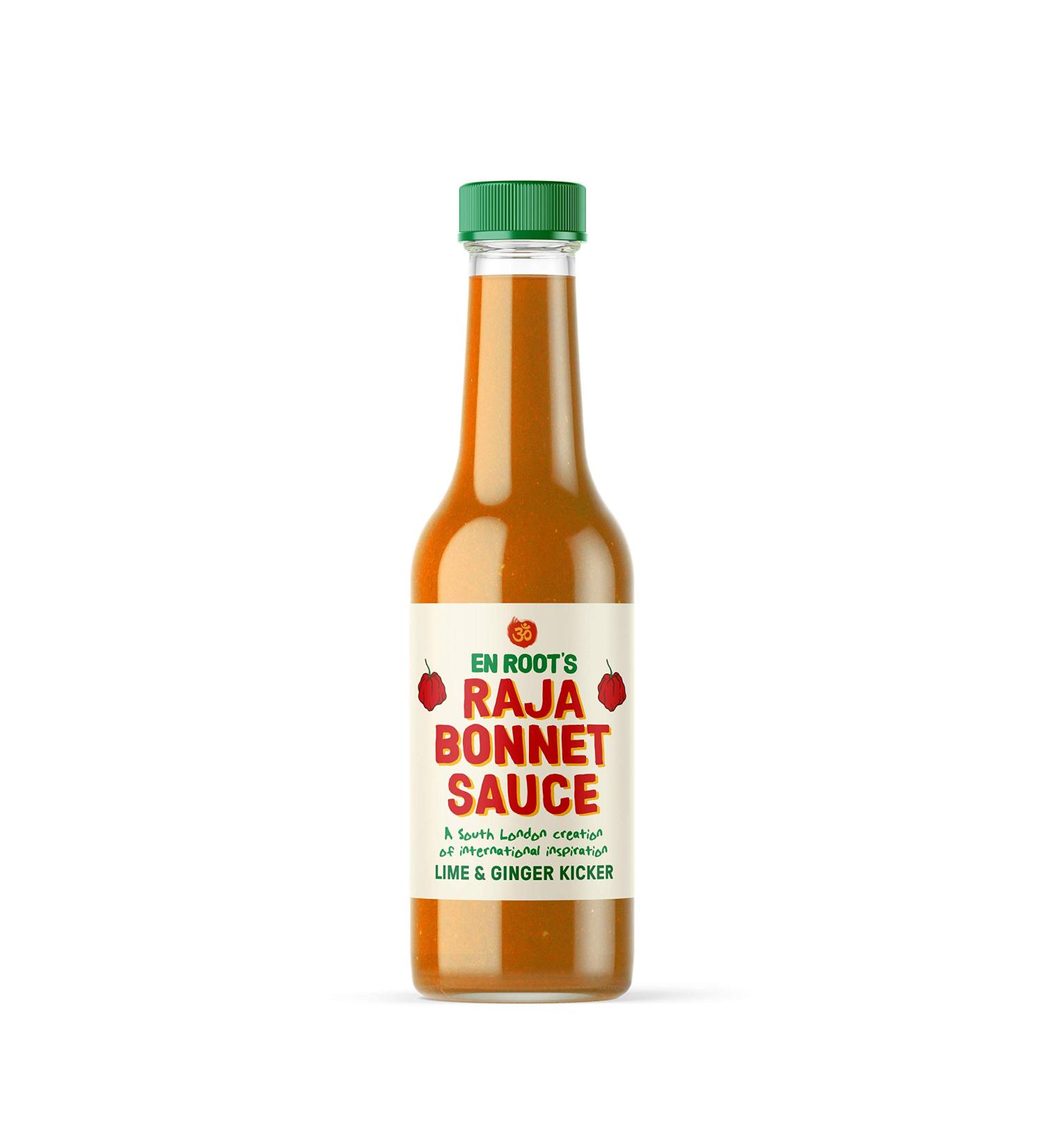 Lime and Ginger Kicker | Raja Bonnet Hot Sauce | Scotch Bonnet Pepper Turmeric Lime Ginger | Zesty Ayurvedic | 250mL | Wraps Salads Marinades - Buy Online on GoSupps.com