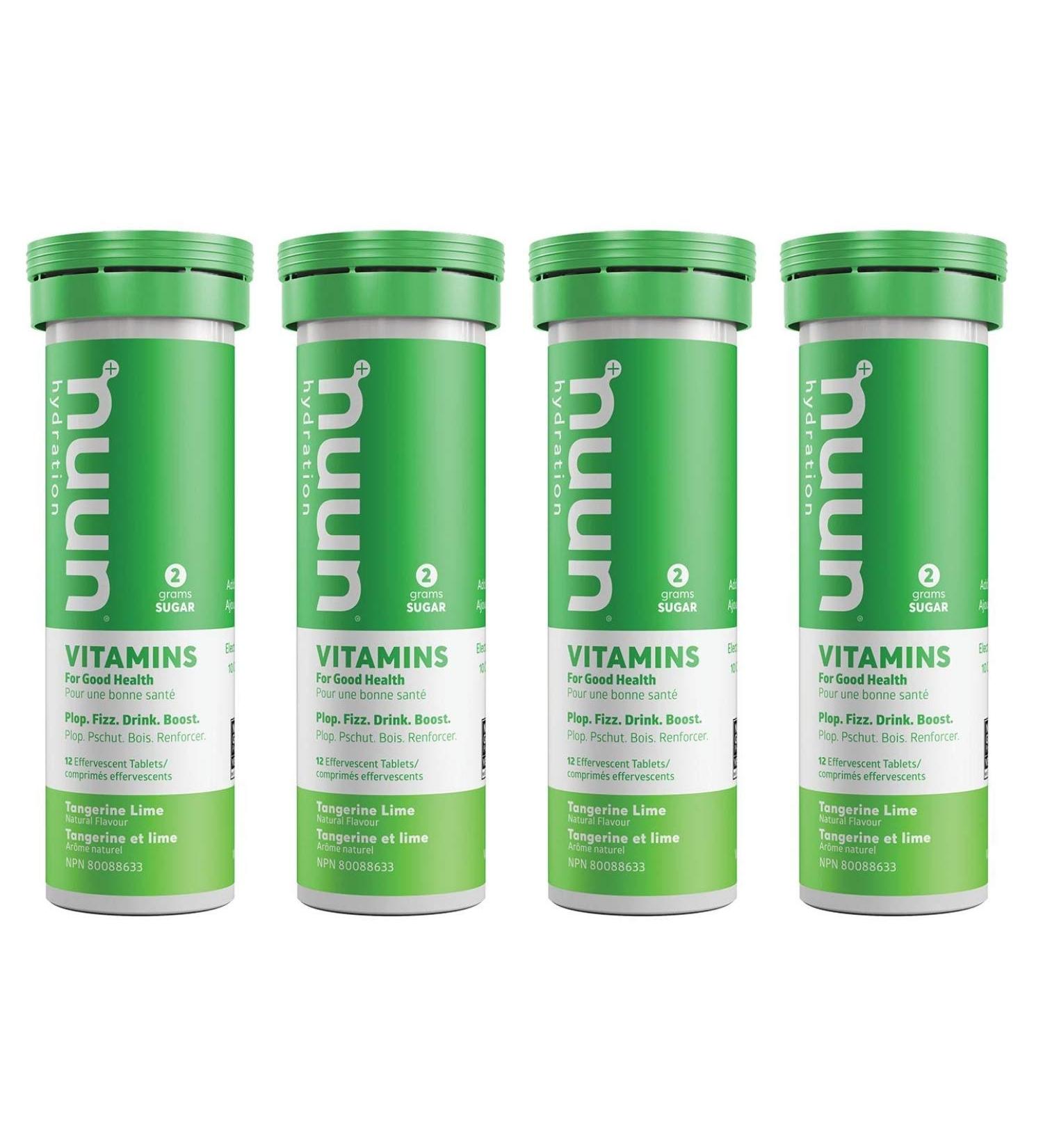 Nuun Vitamins: Vitamin + Electrolyte Drink Tablets Box of 4 Tubes (48 Servings) Tangerine Lime Enhanced Everyday Wellness - Buy Online on GoSupps.com
