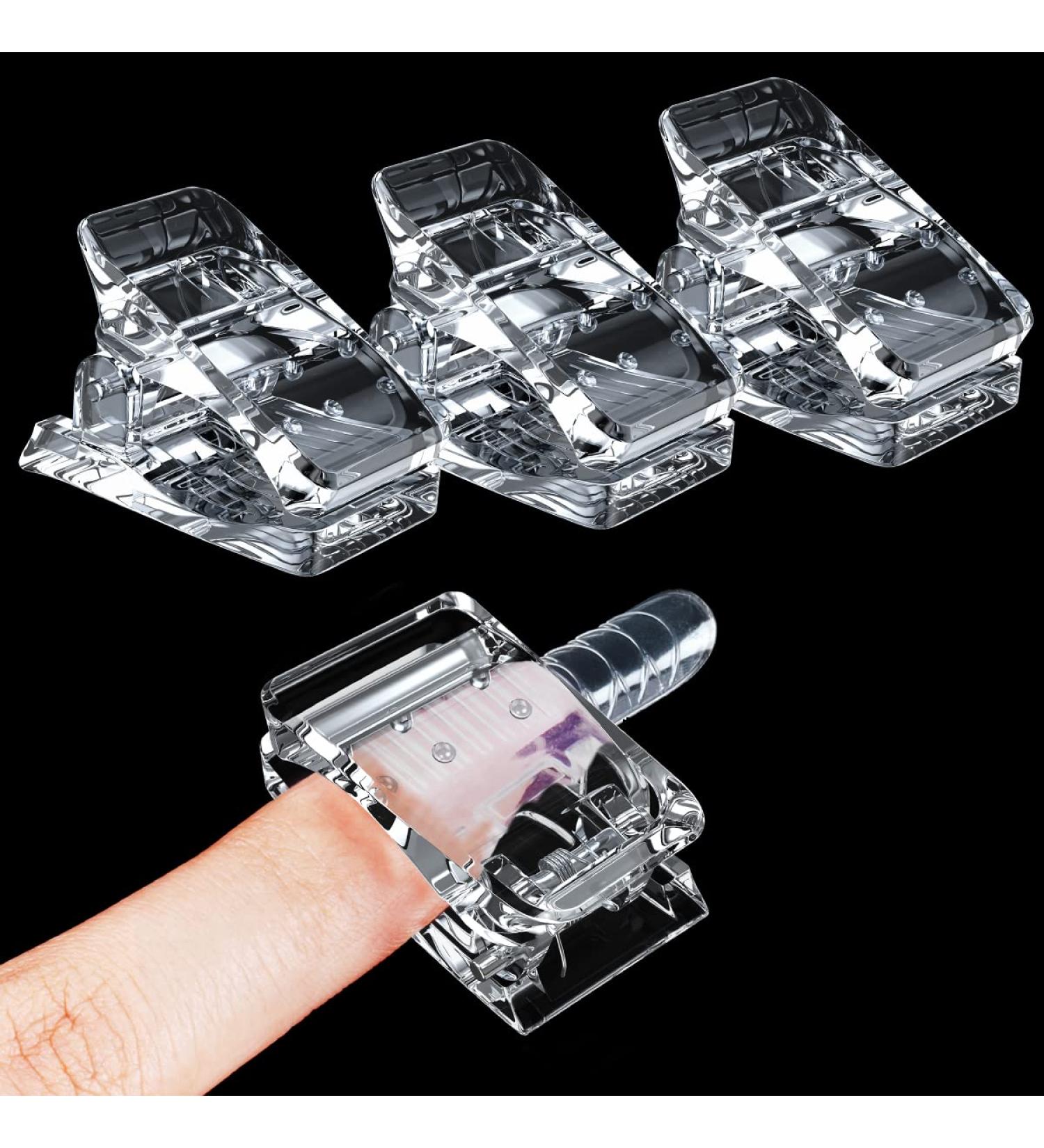 Sanie 10 Pcs Nail Tips Clip for Quick Building Gel Nail Forms - Clear UV LED Builder Clamps for DIY Manicure Nail Art - Buy Online on GoSupps.com