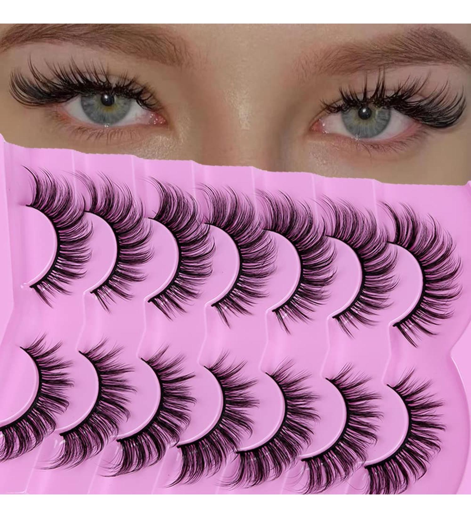 DSLONG Natural Fluffy Fox Eye 3D Curl False Lashes - Cat Eye Manga Look (C02) - Buy Online on GoSupps.com