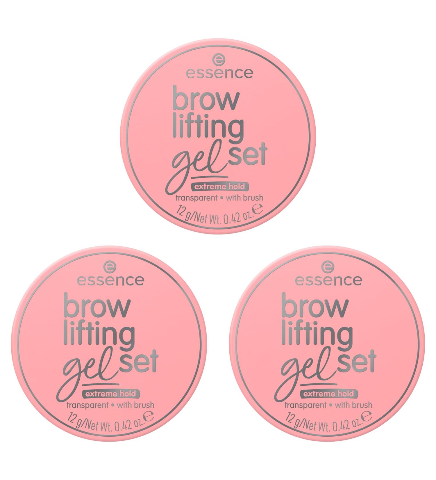 Essence Brow Lifting Gel Set - Long-Lasting Transparent Eyebrow Gel Vegan & Microplastic Free (3x12g Pack) - Buy Online on GoSupps.com