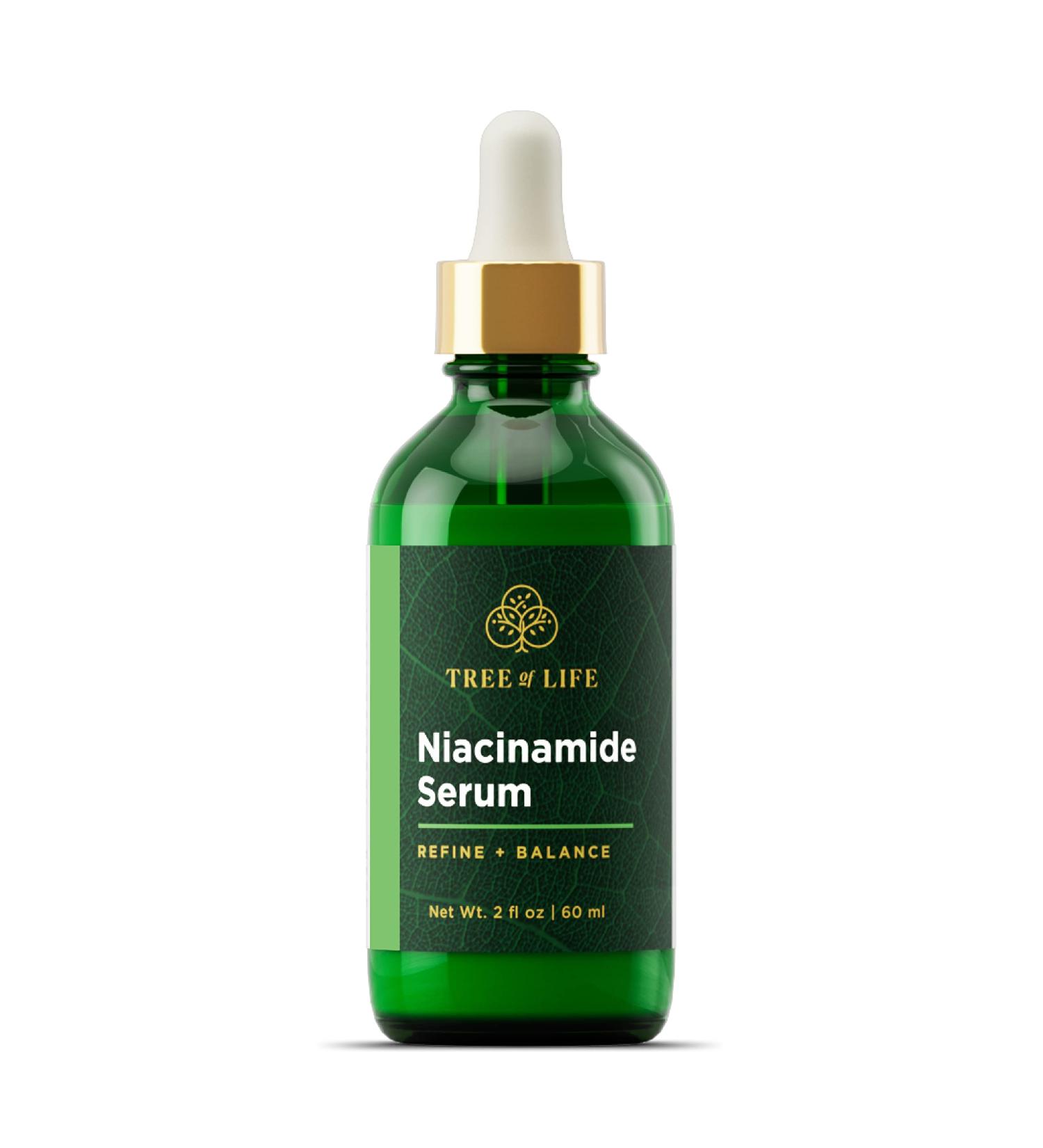 Tree of Life Niacinamide Serum with Hyaluronic Acid - Refine & Balance Skin, Minimize Pores - Dermatologist-Tested - 2 Fl Oz Bonus Size - Buy Online on GoSupps.com