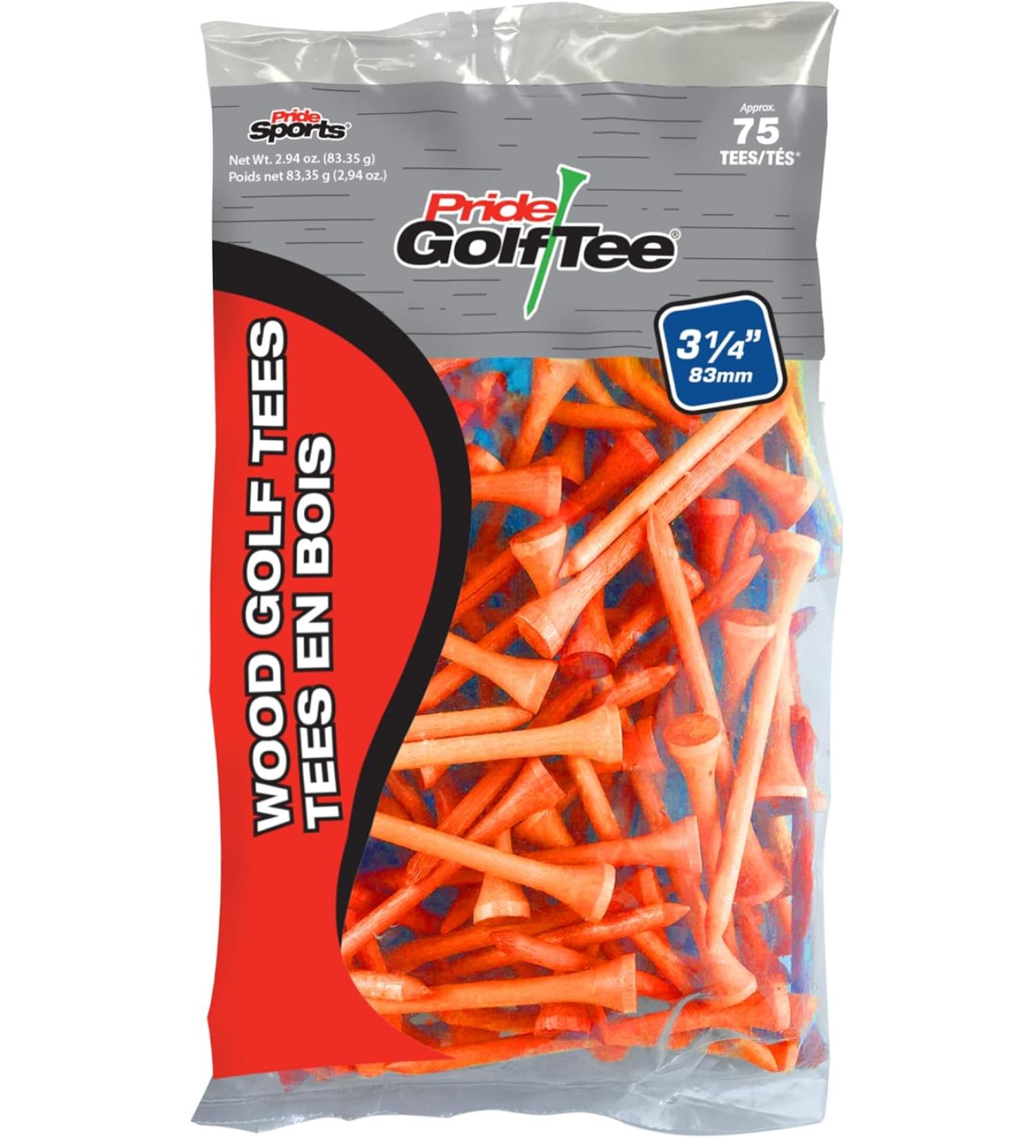 Pride Golf Tee - Orange - 3-1/4-Inch - 75 Count - Buy Online on GoSupps.com