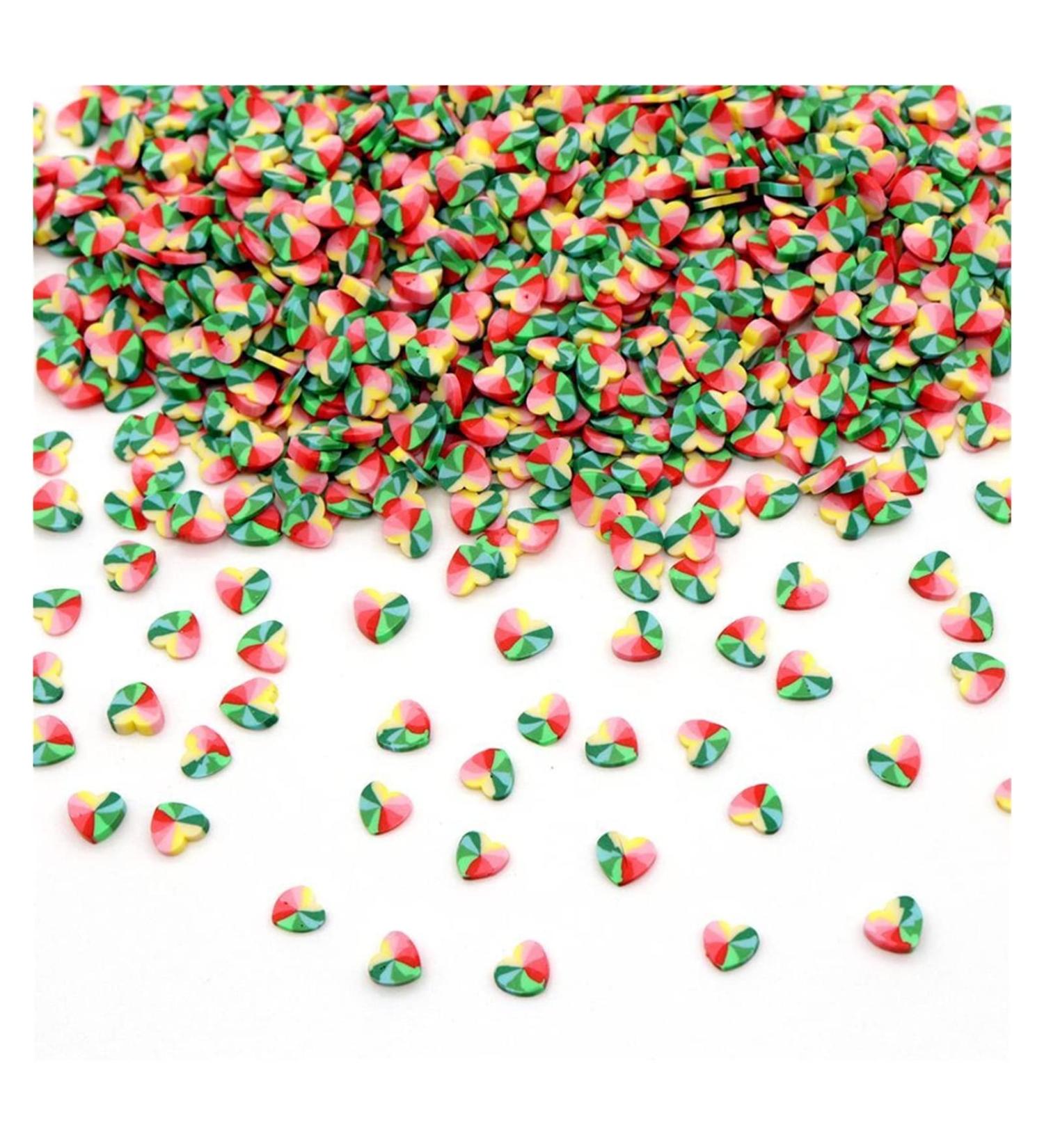 RT 10g Colorful Heart Shaped Slices Additives for Slime Filler Nail Art DIY Charm Slime Supplies Accessories Decoration Toy Y420 (Color : Rojo) Red