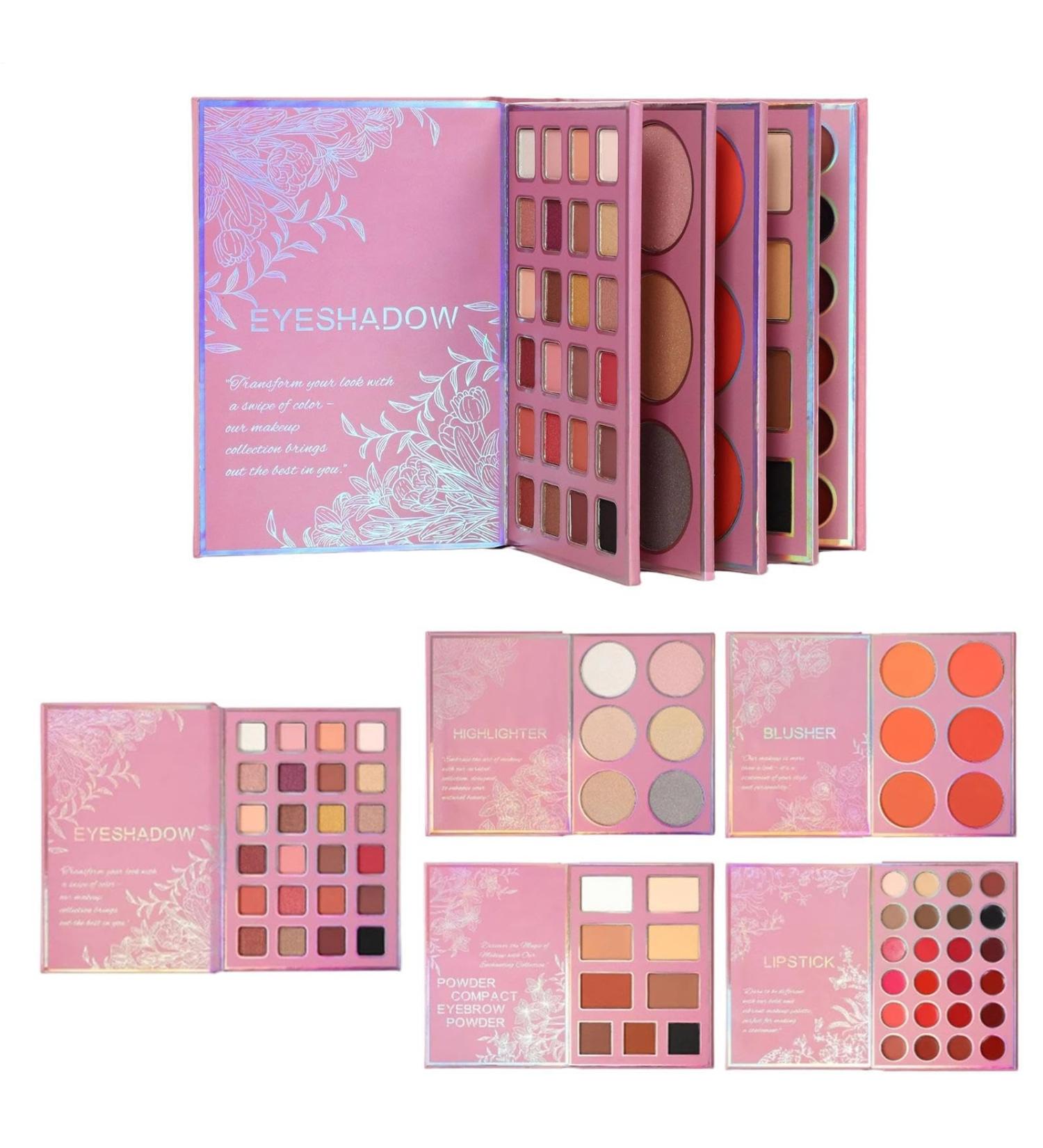  Djowyh Eyeshadow Palette Blush and Lipstick Waterproof Durable Book Style Makeup Palette for Women Girls Travel Office Party Daily Wedding - Buy Online on GoSupps.com