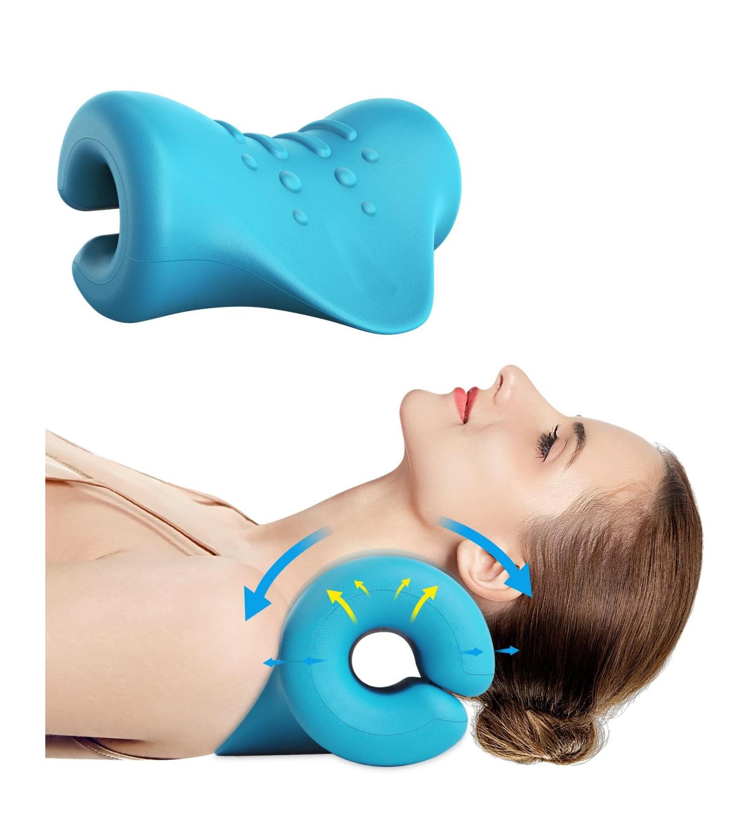 Hadsomun Neck & Shoulder Relaxer - Portable Cervical Pillow for Neck Posture Correction & Jaw Pain Relief - Chiropractic Support by Blauer See - Buy Online on GoSupps.com