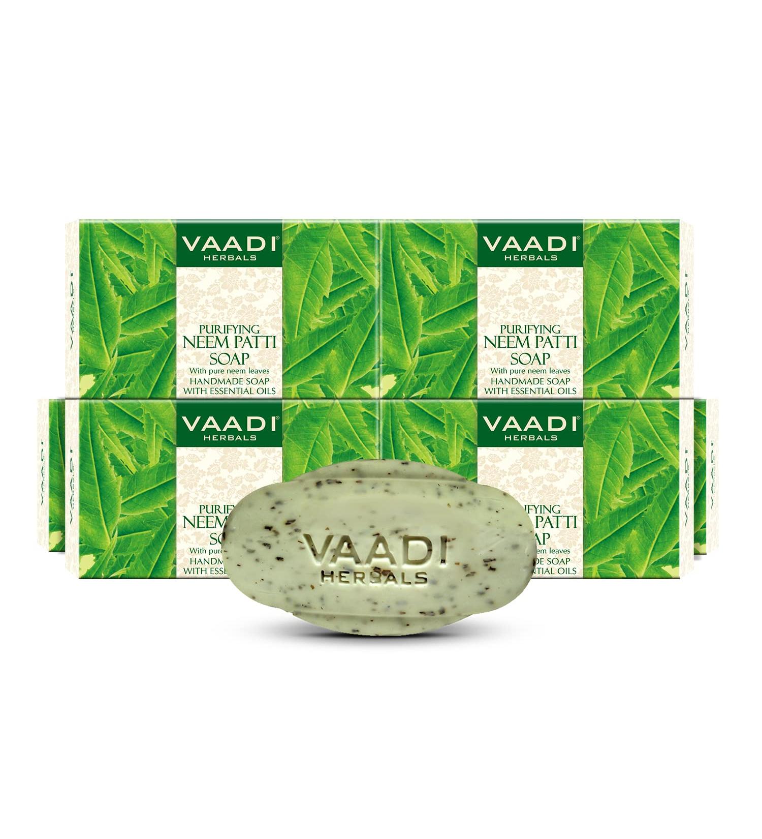 Buy Vaadi Herbals Purifying Neem Patti Soap 6x75g | Natural Skin Care | International Shipping Available - Buy Online on GoSupps.com