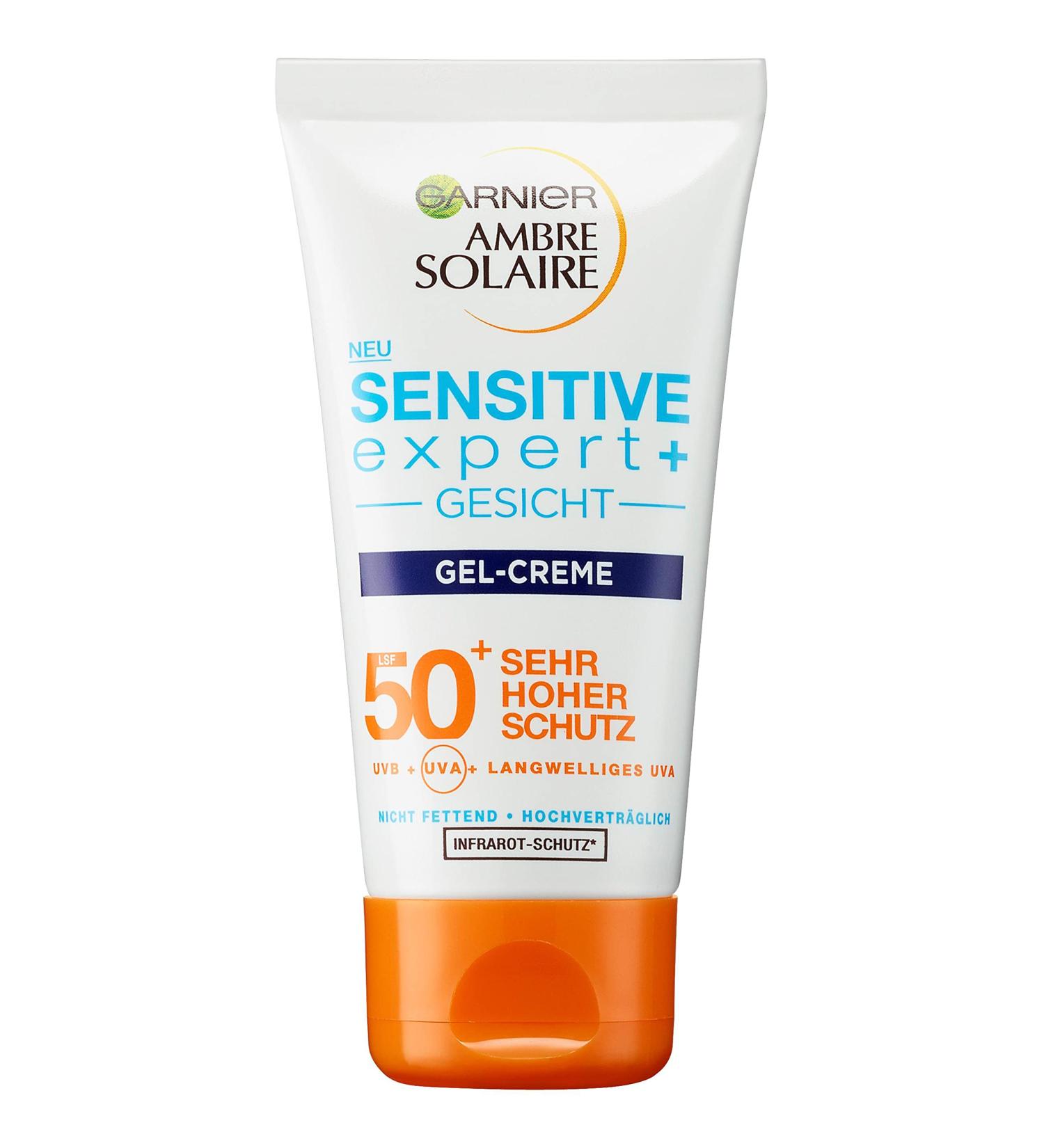 Garnier Gel Cream SPF 50+ | Sun Protection for Sensitive Skin | Ambre Solaire Sensitive Expert+ 50ml - Buy Online - Buy Online on GoSupps.com