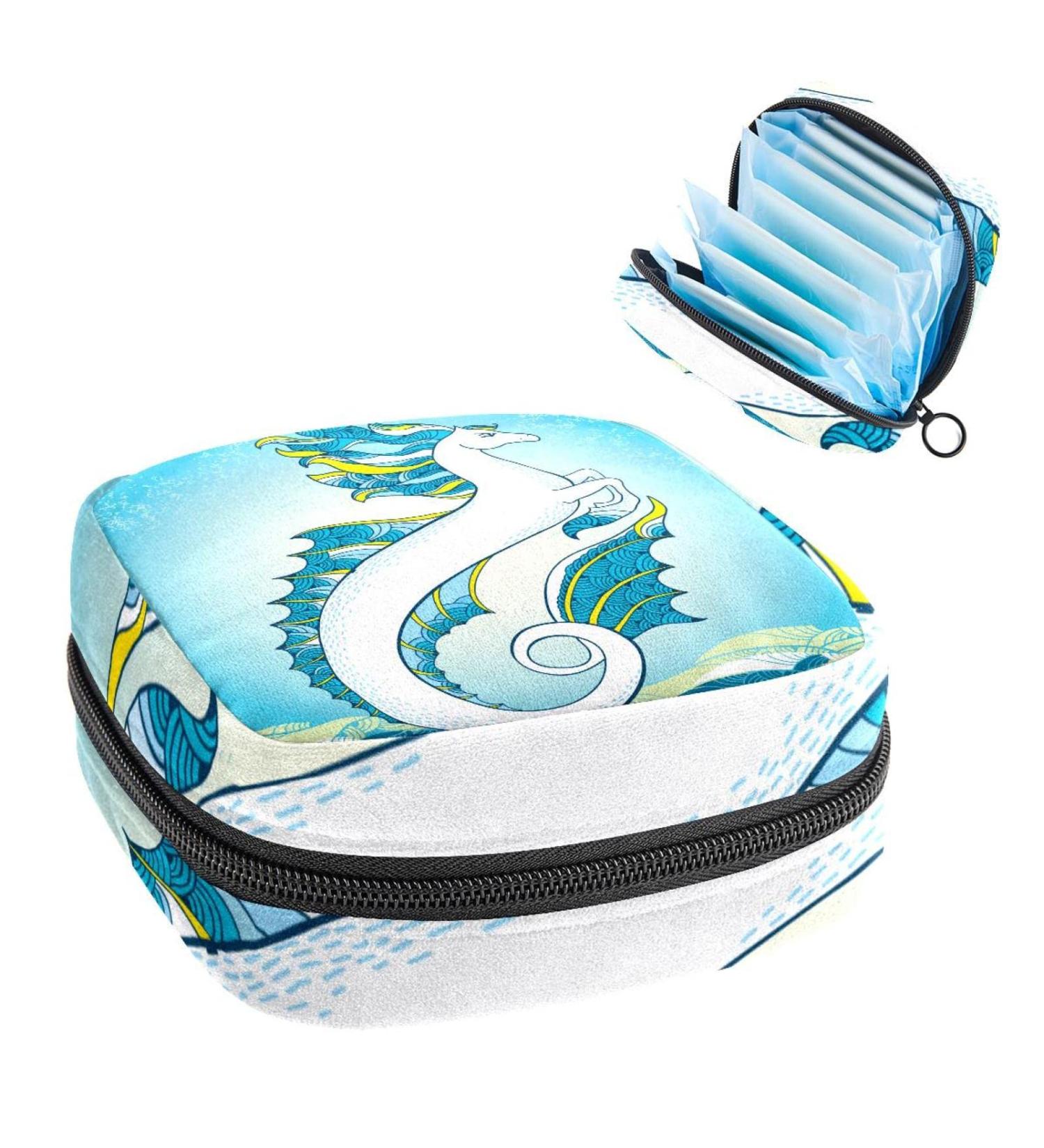 GIAPB Ocean Animal Seahorse Color3204 Period Bag Sanitary Napkin Storage & Travel Makeup Pouch - Buy Online on GoSupps.com