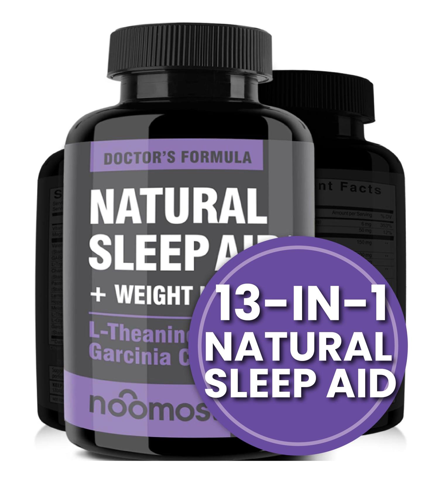 NooMost Natural Sleep Aid Supplements with Magnesium L theanine & Garcinia | Sleep Pills for deep & Restful Sleep for Adults | Non-Habit-Forming | Helps Fall Asleep Fast Stay Asleep Longer | 60 Tabs - Buy Online on GoSupps.com