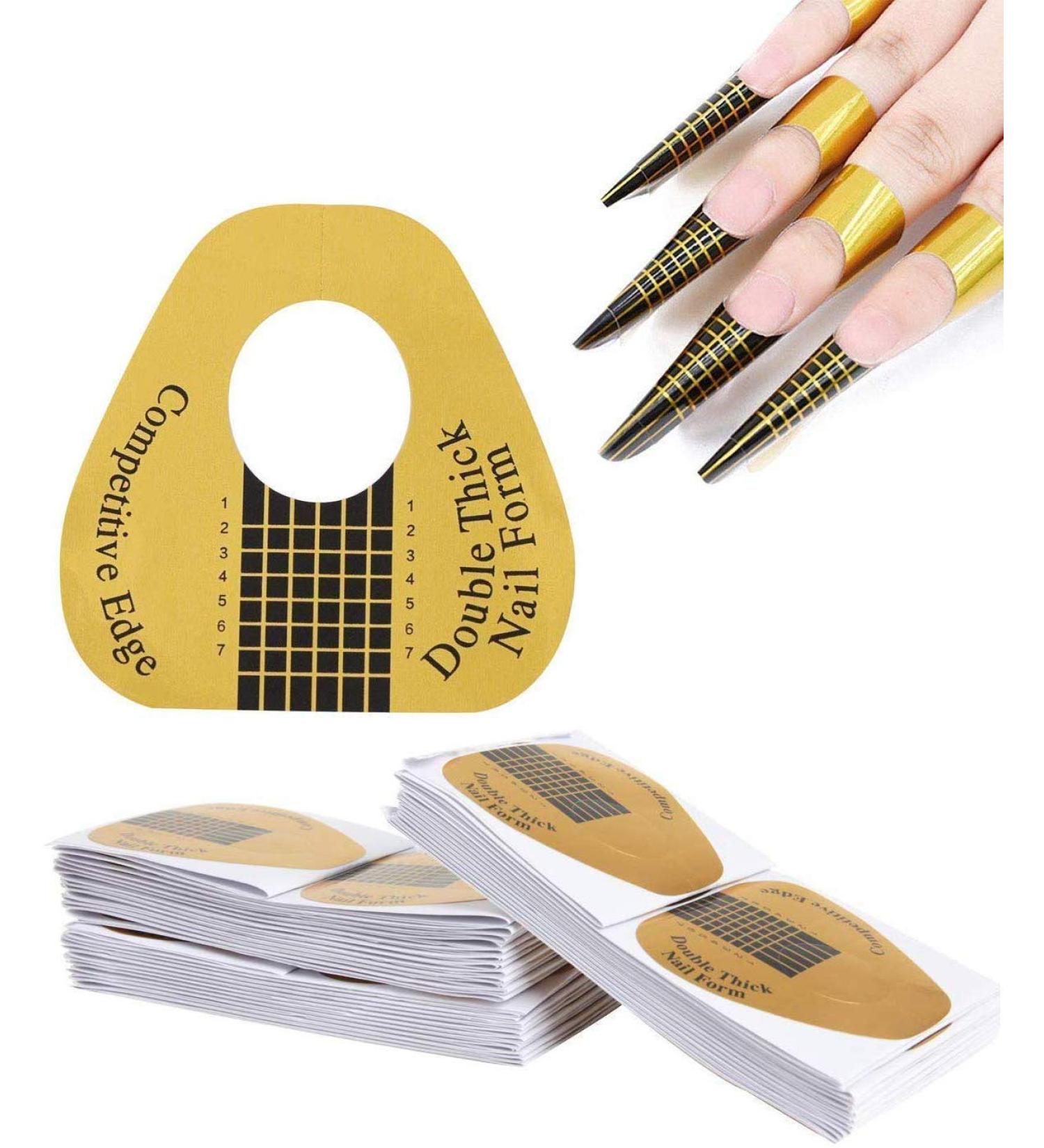 100 Nail Art Forms Sticker | Self-Adhesive Tips for Acrylic UV Gel Extensions | Horseshoe Shape - Buy Online on GoSupps.com