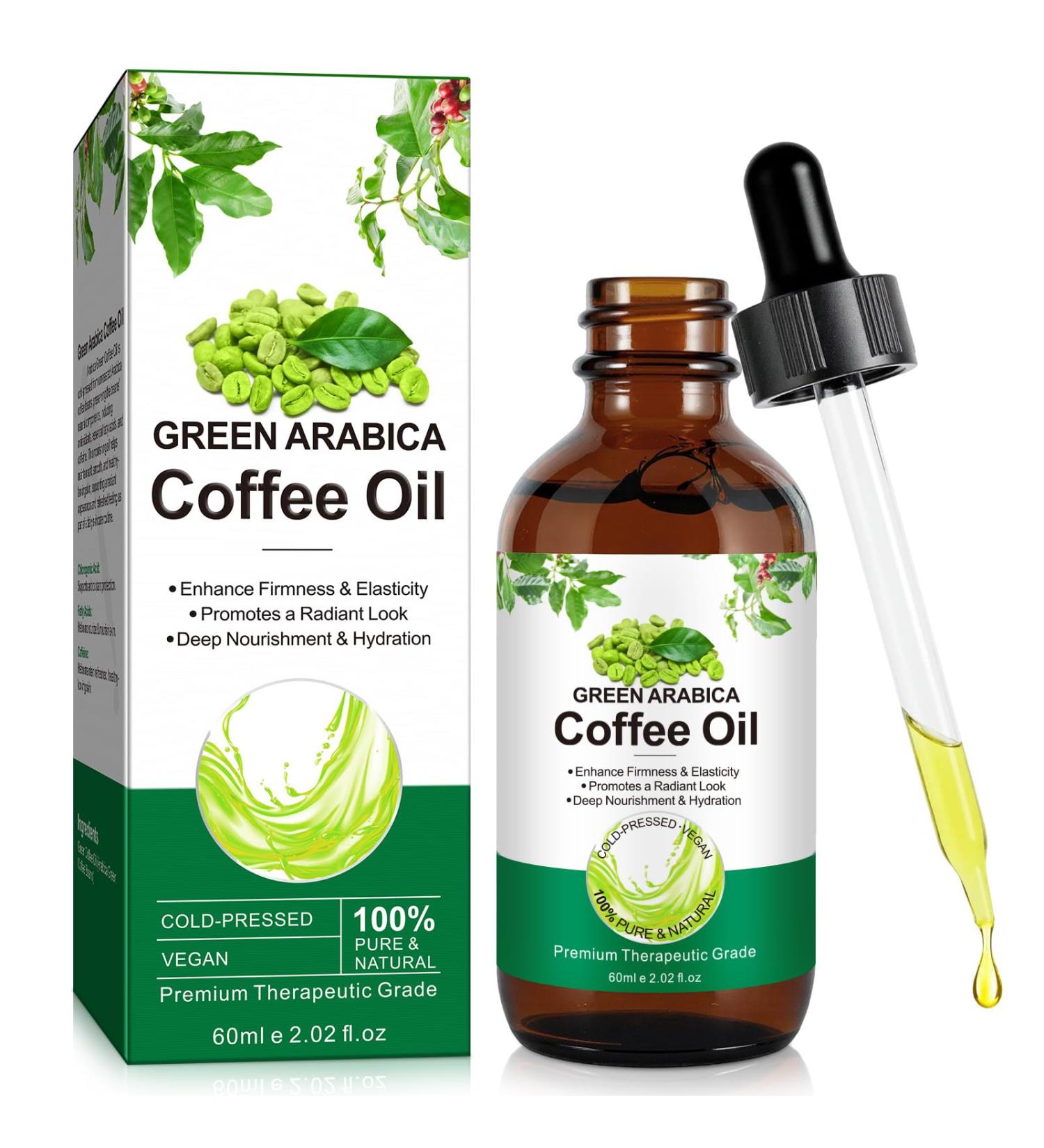 Green Arabica Coffee Oil - 100% Pure & Natural for Face&Body&Hair | Green Coffee Bean Oil Enhance Firmness & Elasticity | Daily Skincare Essential Oils for Skin Deep Nourishment & Hydration - 60ml - Buy Online on GoSupps.com