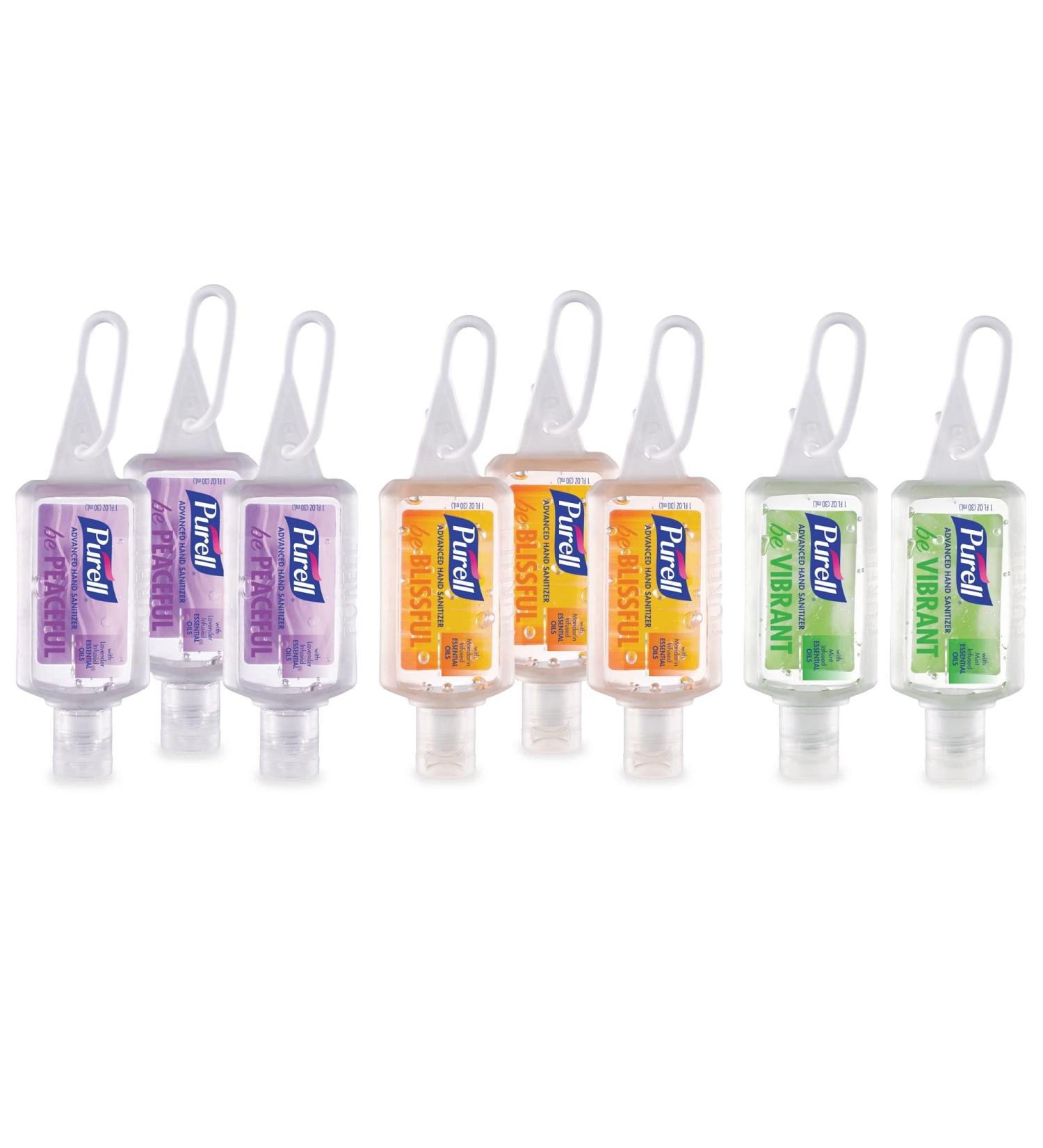 Purell Advanced Hand Sanitizer Gel with Essential Oils Scented Variety Pack - 1 fl oz Travel Size Bottles (Pack of 8) with Jelly Wrap Carrier - Buy Online on GoSupps.com