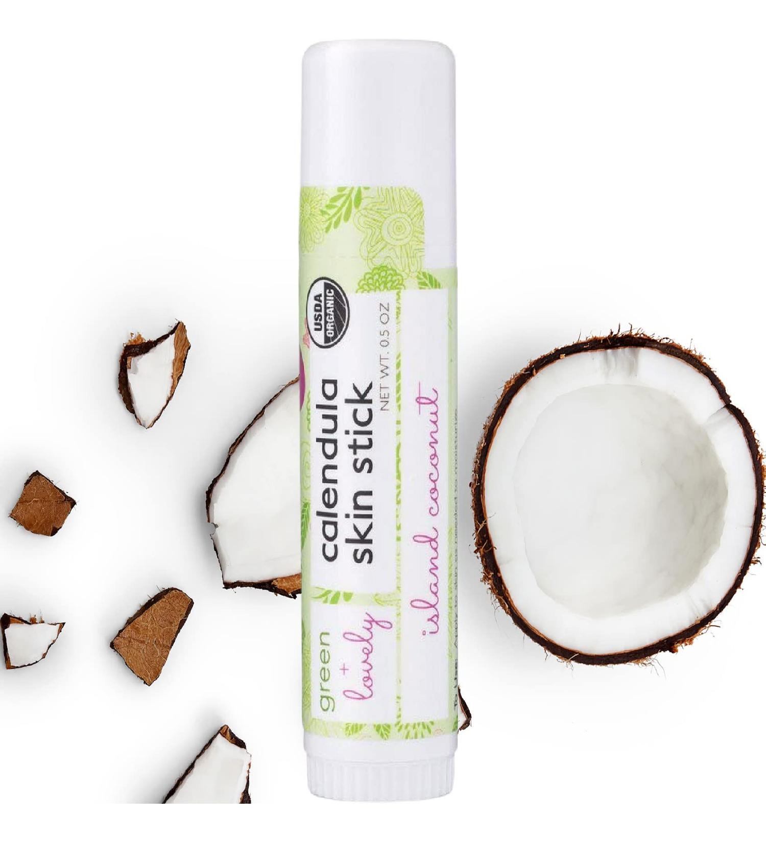 Green + Lovely Calendula Skin Stick Organic Lotion Sticks Moisturizing Balm Ointment Salve Multipurpose Hand Cream Body Bar 0.5 oz. Island Coconut (2 Tube Set) Island Coconut 0.03 Ounce (Pack of 2) - Buy Online on GoSupps.com