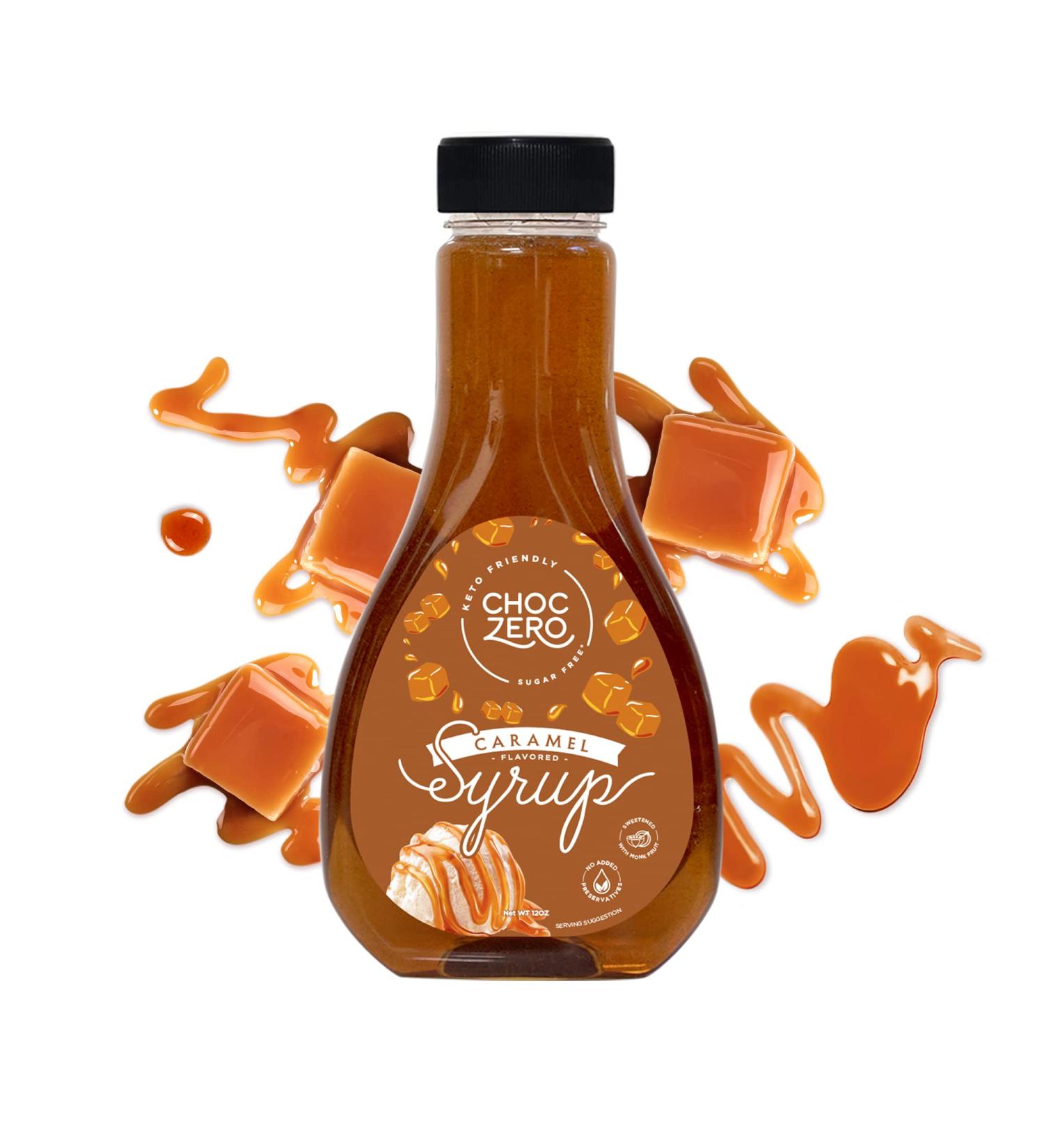 ChocZero Caramel Syrup - Sugar-Free, Low Carb, Gluten-Free Dessert Topping (12oz) - Buy Online on GoSupps.com