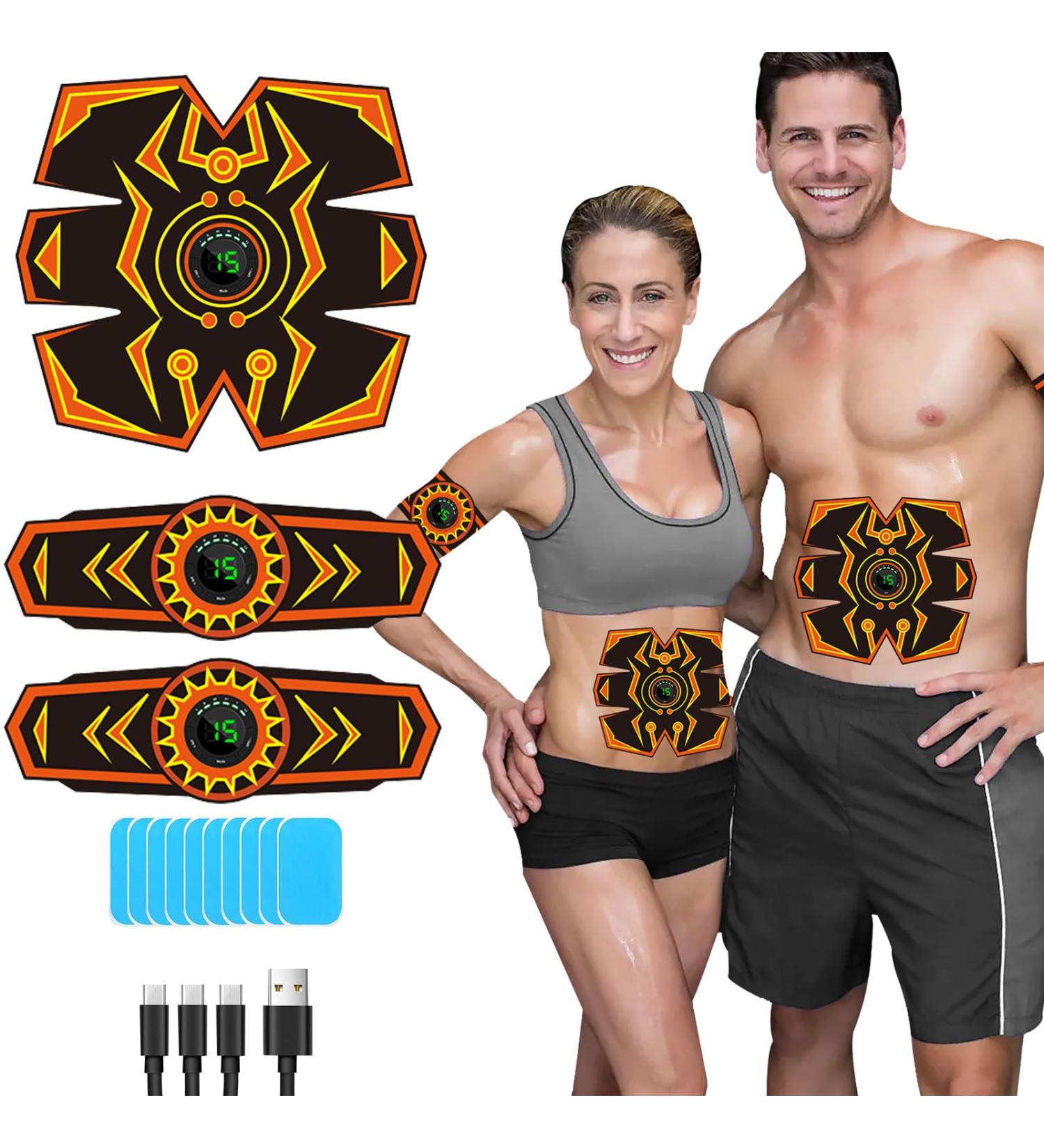 Buy EMS Abdominal Muscle Trainer - Fast & Effective Full Body Workout | 6 Modes 15 Intensities 10 Replacement Pads | International Shipping Available - Buy Online on GoSupps.com