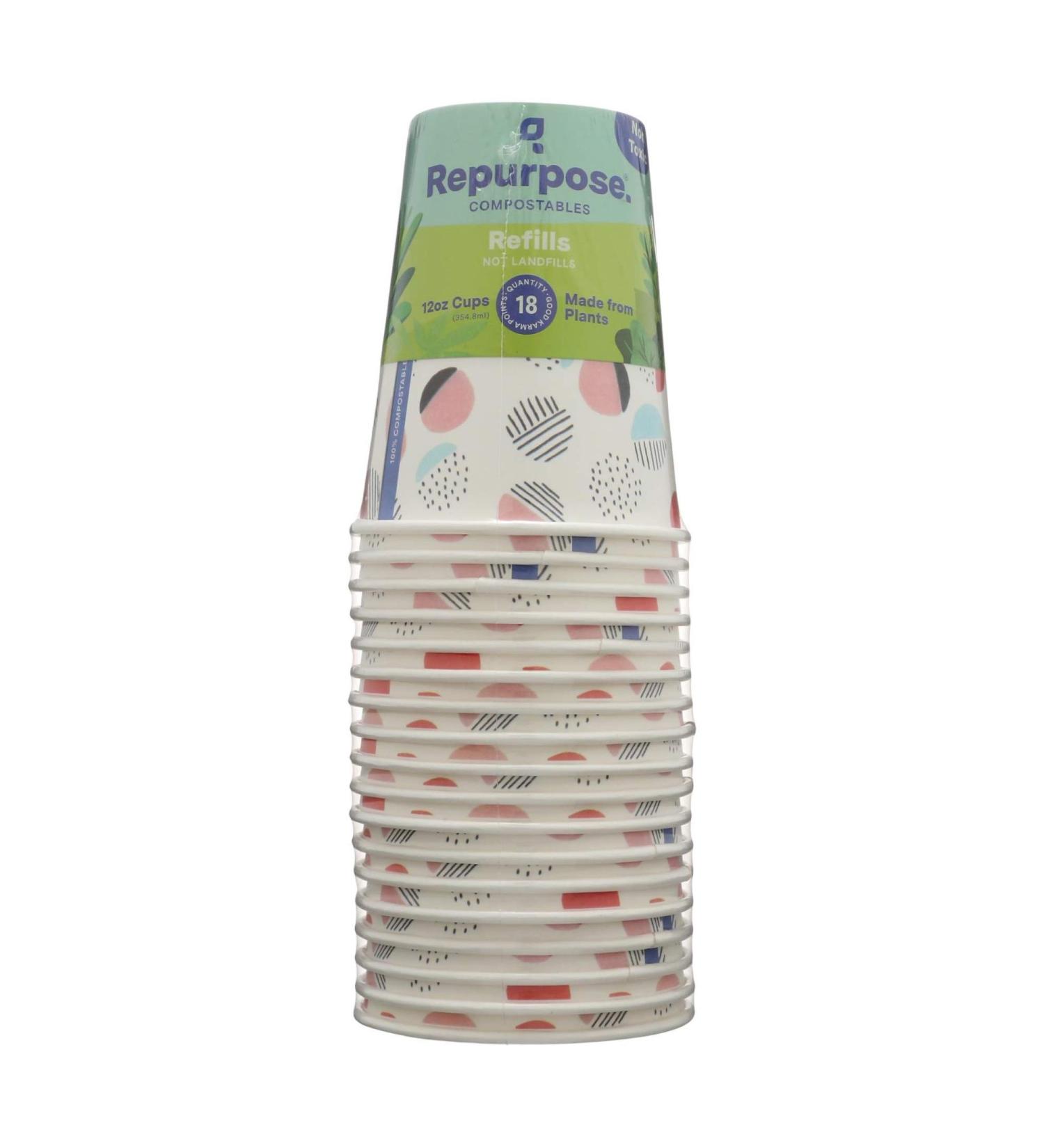 Repurpose, Eco-Tall Hot Cups 12 Ounce, 18 Count