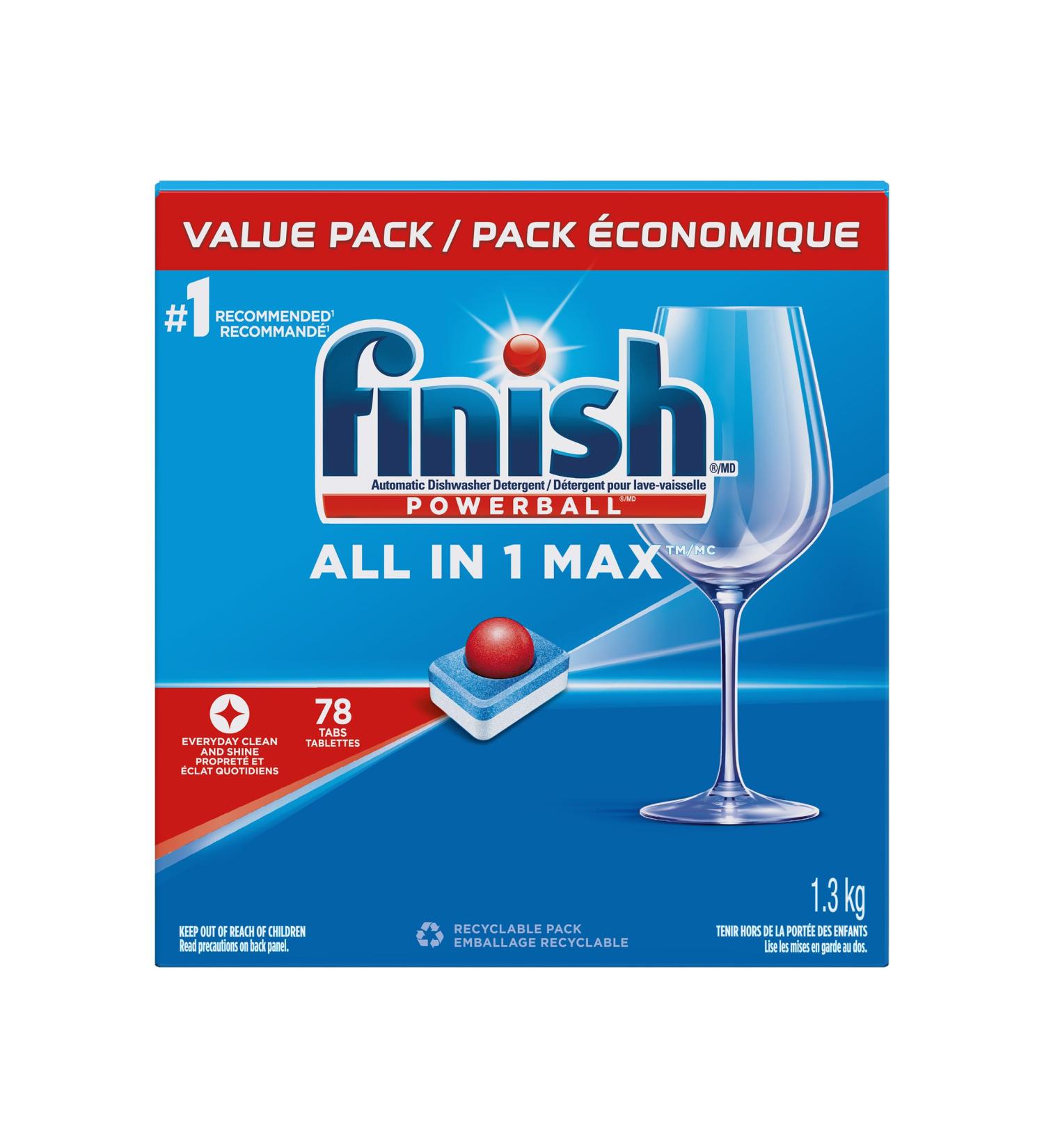 Buy Finish All In 1 Max Dishwasher Detergent Pods - 78 Tabs for Ultimate Everyday Clean & Shine - Fast International Shipping - Buy Online on GoSupps.com