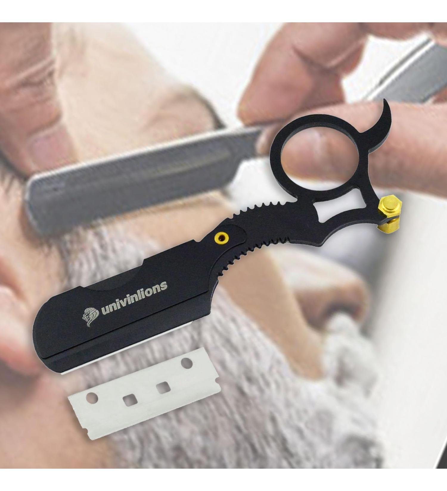 Gold Black Silver Gear Shaped Handle Razors - Premium Hair Removal & Shaving Knife for Beard Face Underarm & Eyebrows - Stainless Steel Barber Razors - Buy Online on GoSupps.com