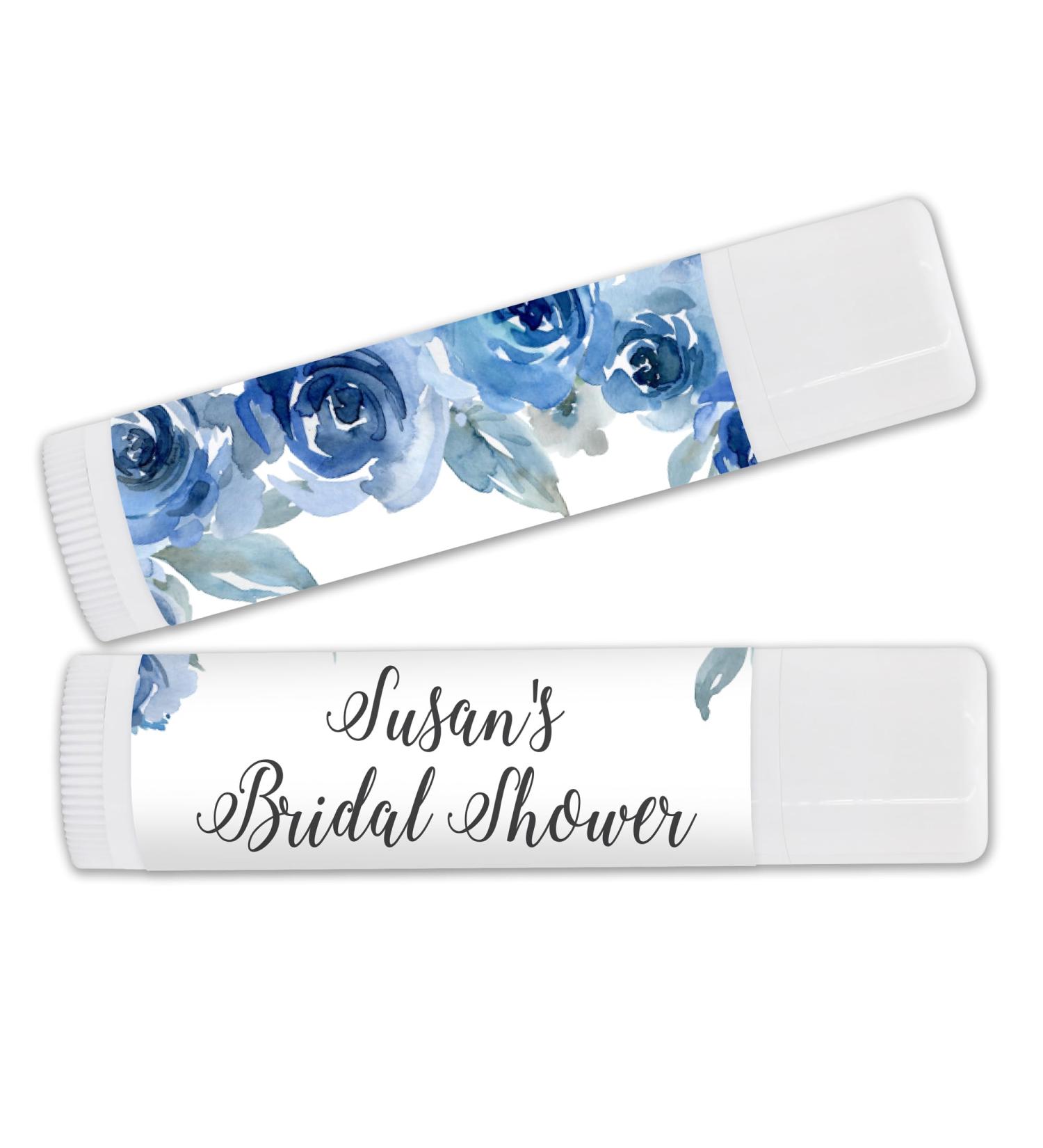Blue Toile Wedding Watercolor Blue Floral Favor Personalized Lip Balm Favors Wedding Favors Bridal Shower Favor Birthday (Set of 24) - Buy Online on GoSupps.com