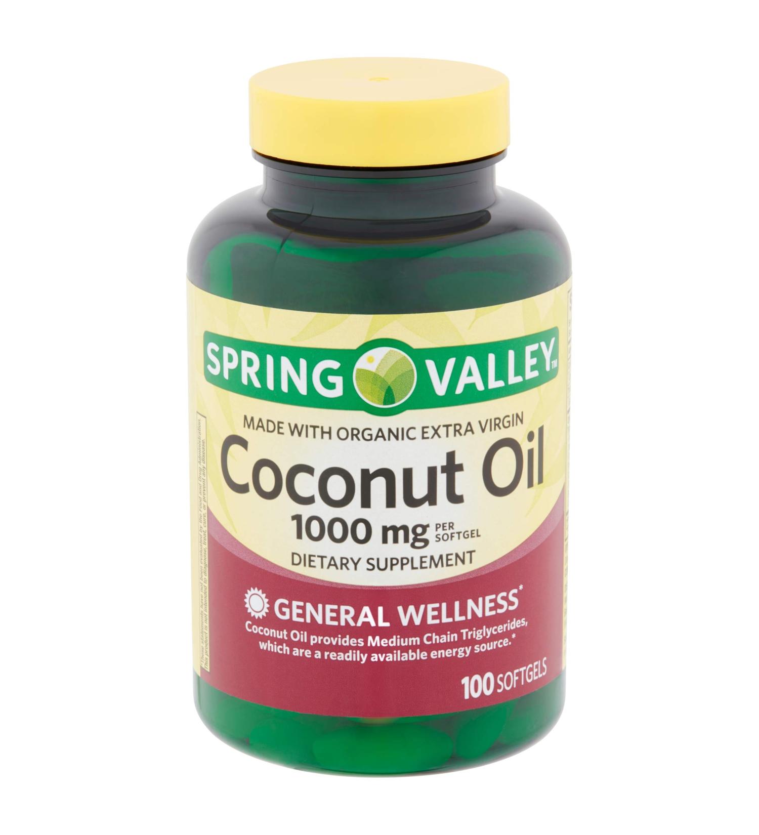 Spring Valley Extra Virgin Coconut Oil 1 000 MG 100 Softgels