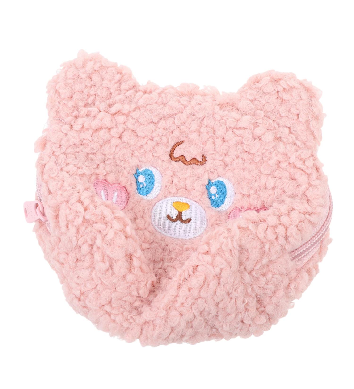 FOMIYES Plush Cosmetic Bag & Organizer for Women - Travel Makeup Vanity & Toothbrush Organizer - Pink 15.5X12X5.5CM - Buy Online on GoSupps.com