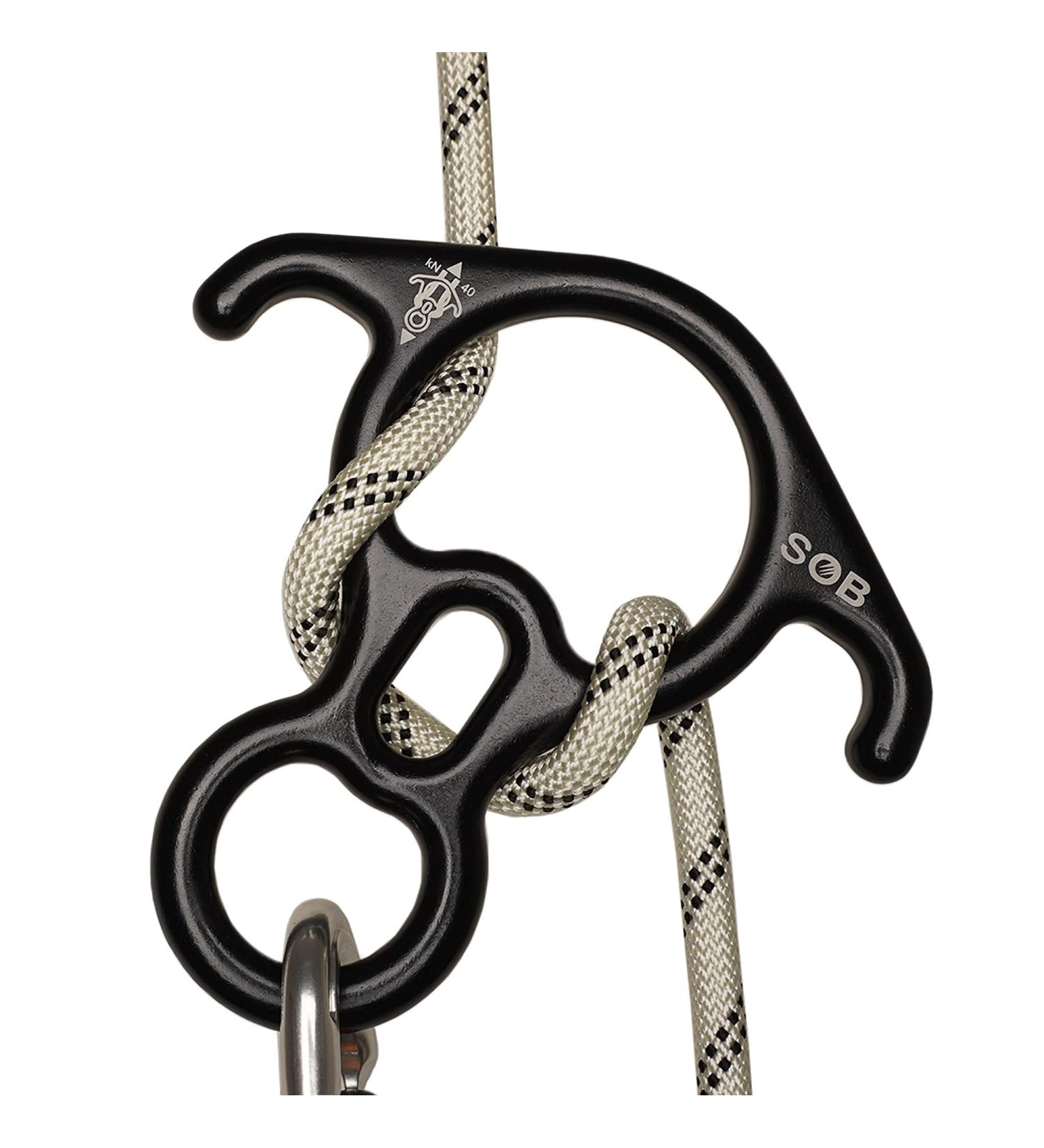 SOB Abseed Figure 8 Ring - Aluminum Magnesium Alloy Safety Device for Outdoor Climbing & Hammocks | 40kN Black - Buy Online on GoSupps.com