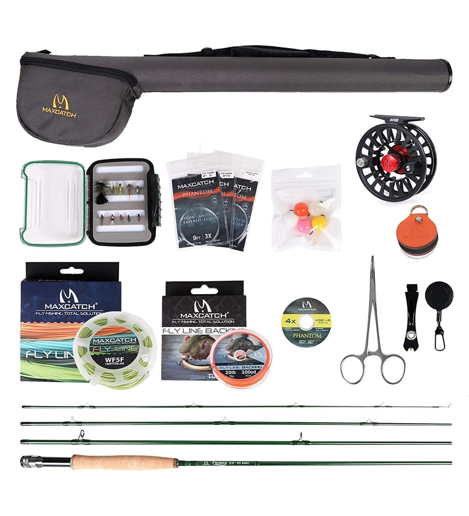 Maximcatch Premier Fly Rod & Avid Roll Combo - Complete 9' Fly Fishing Outfit with 6 WT 5/6 Fly Reel & Equipment - International Shipping Available - Buy Online on GoSupps.com